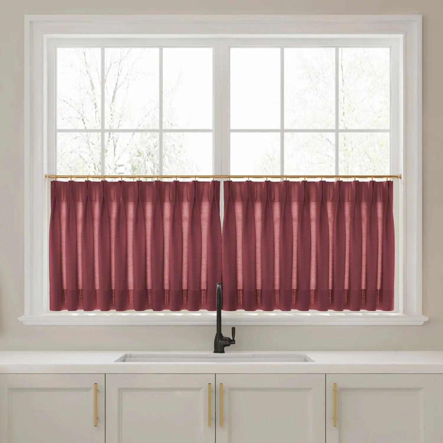 Liz Linen Pleated Cafe Curtains - Image 25