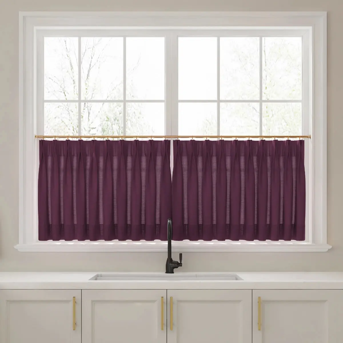Liz Linen Pleated Cafe Curtains - Image 43