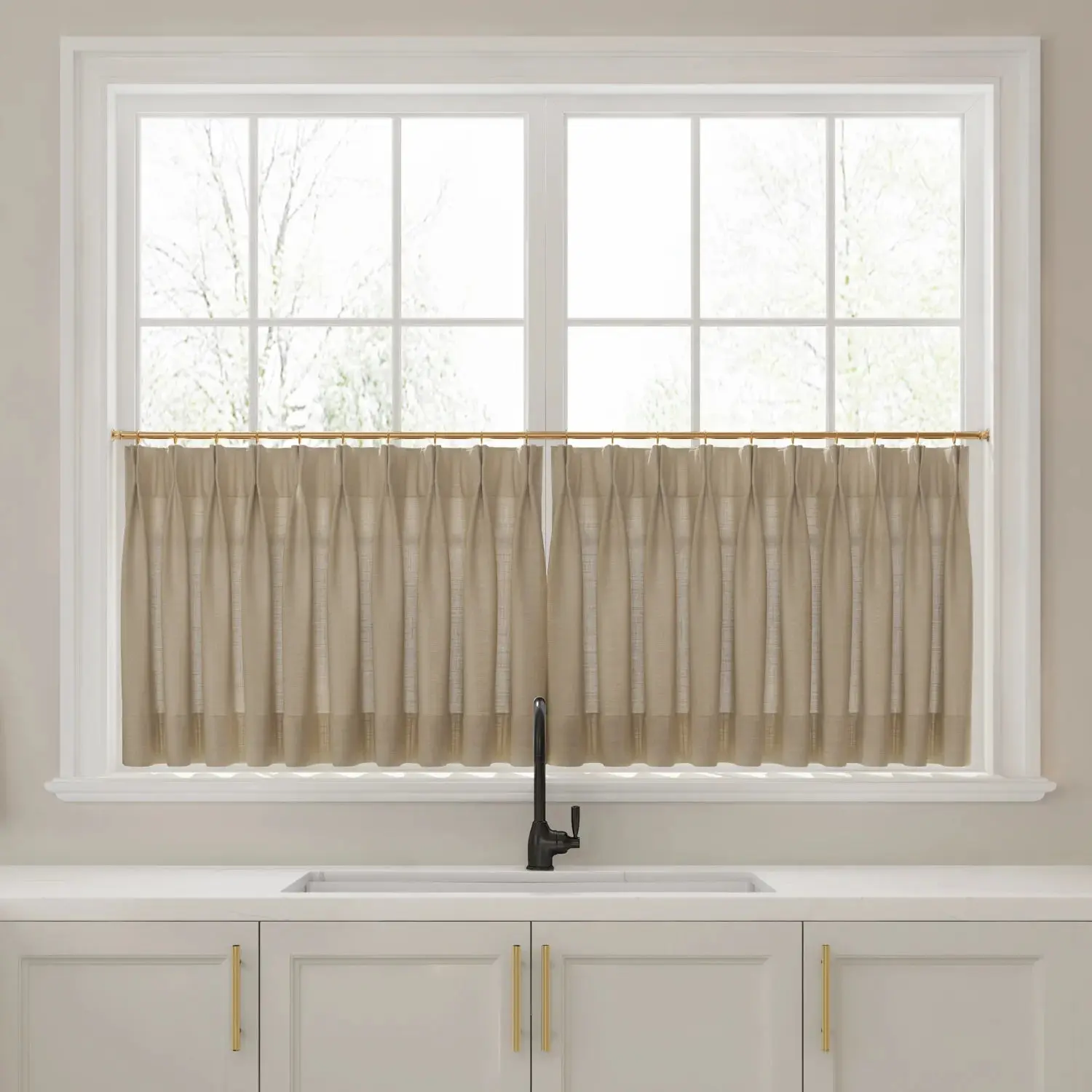 Liz Linen Pleated Cafe Curtains - Image 44