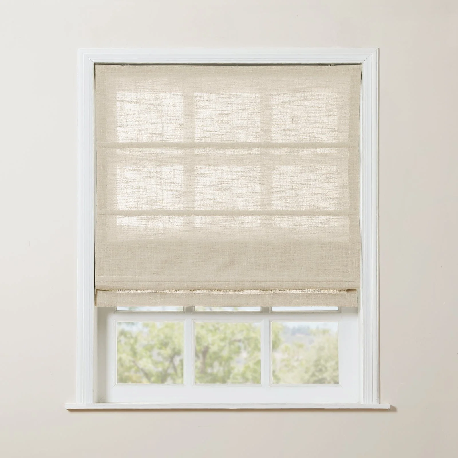 TWOPAGES Liz™ Linen Roman Shade Cordless Plus Size - Image 26