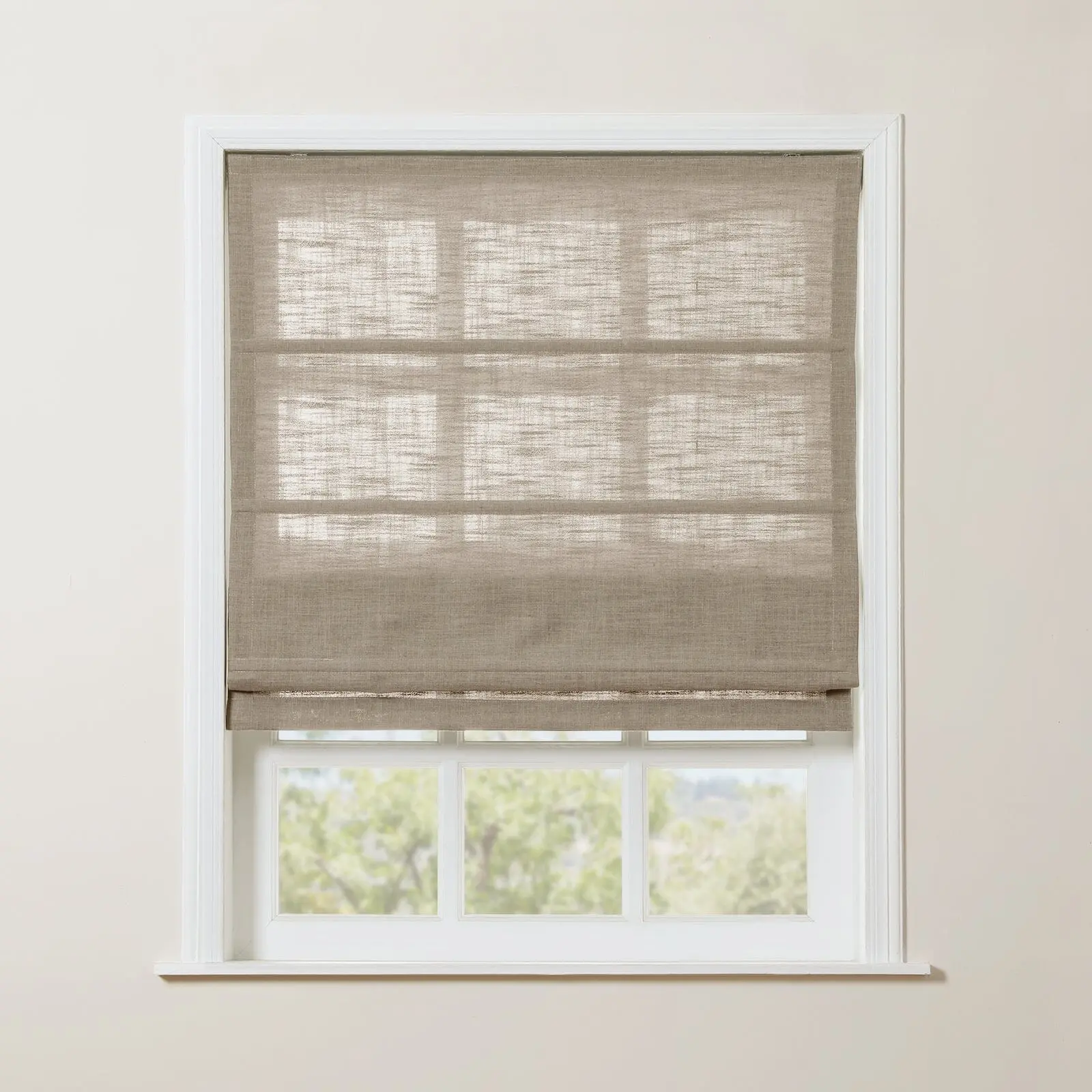 Liz Linen Blend Roman Shade Cordless - Wooden Headrail - Image 18