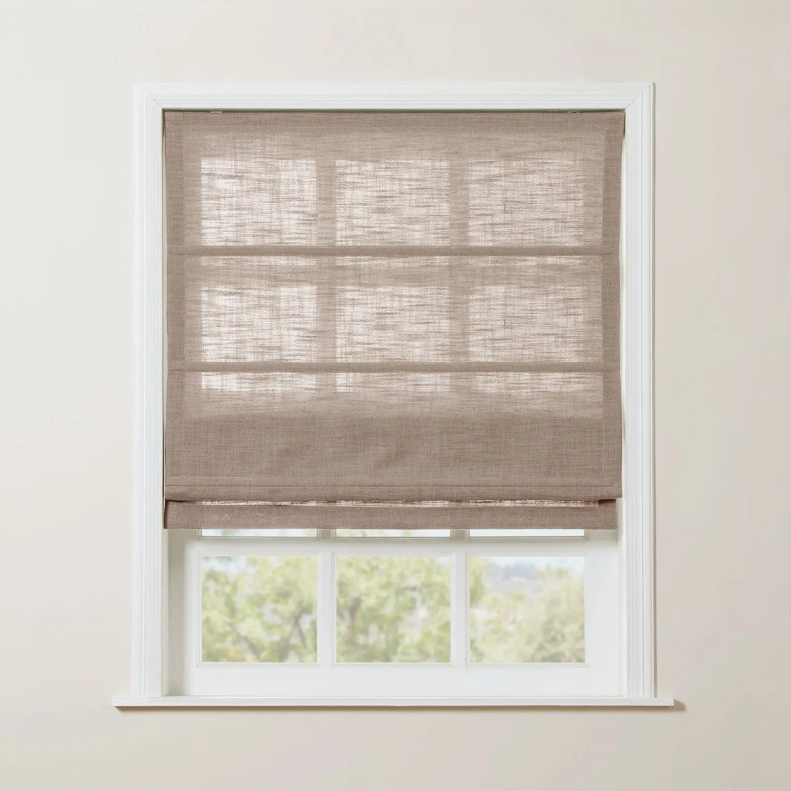 Liz Linen Blend Roman Shade Cordless - Wooden Headrail - Image 19