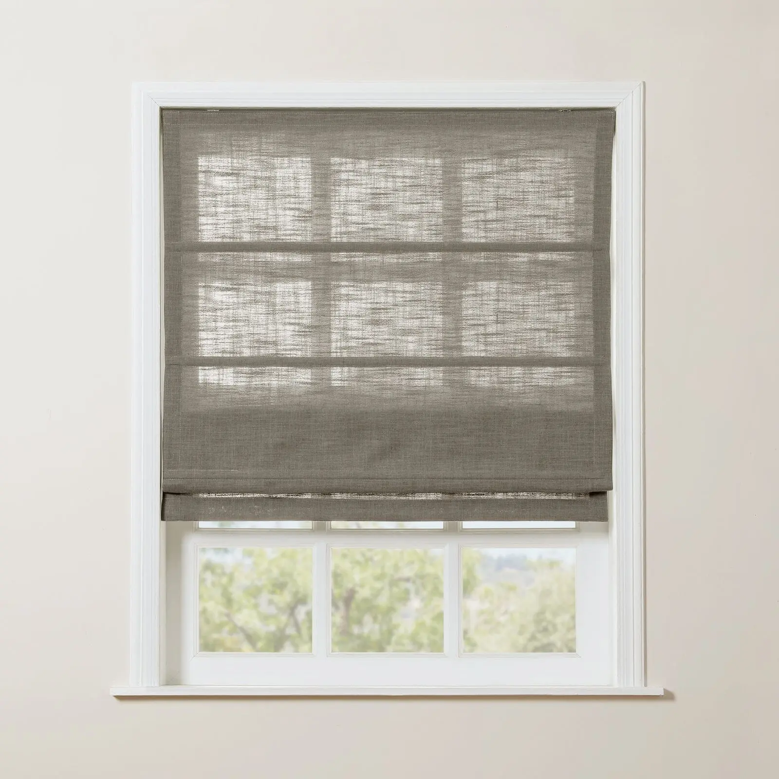 Liz Linen Blend Roman Shade Cordless - Wooden Headrail - Image 20