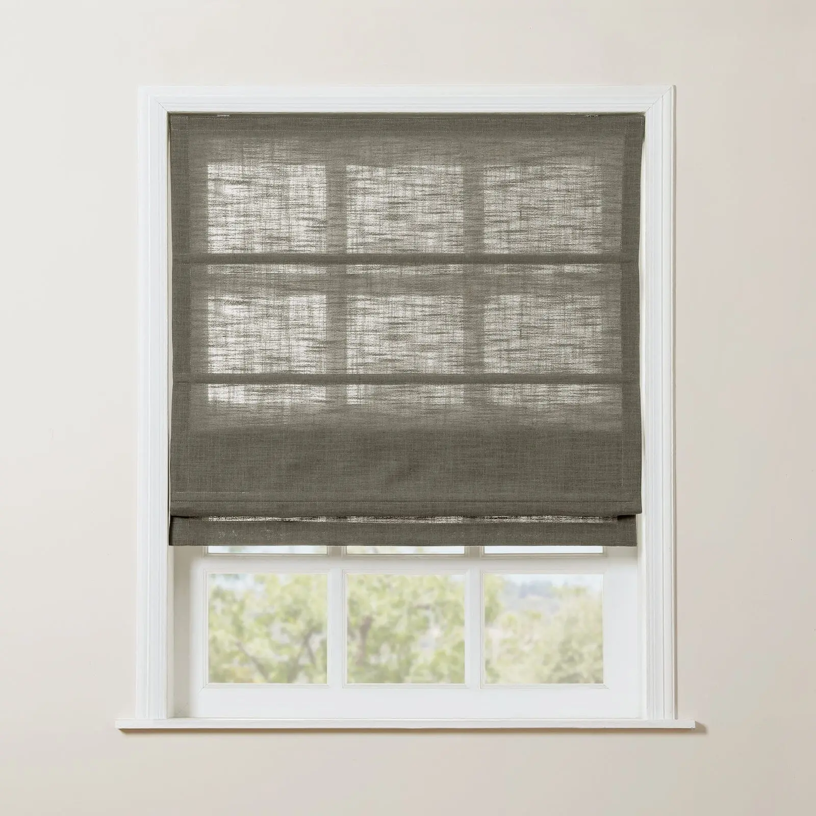 Liz Linen Blend Roman Shade Cordless - Wooden Headrail - Image 22