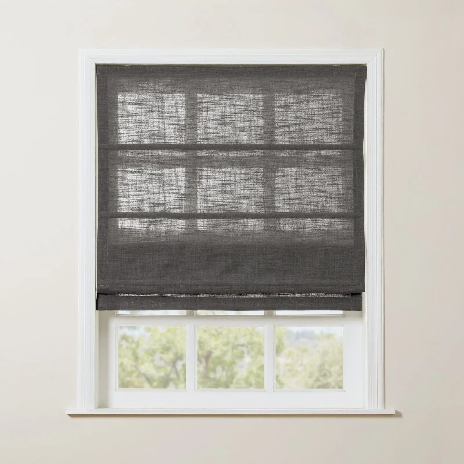 Liz Linen Blend Roman Shade Cordless - Wooden Headrail - Image 25