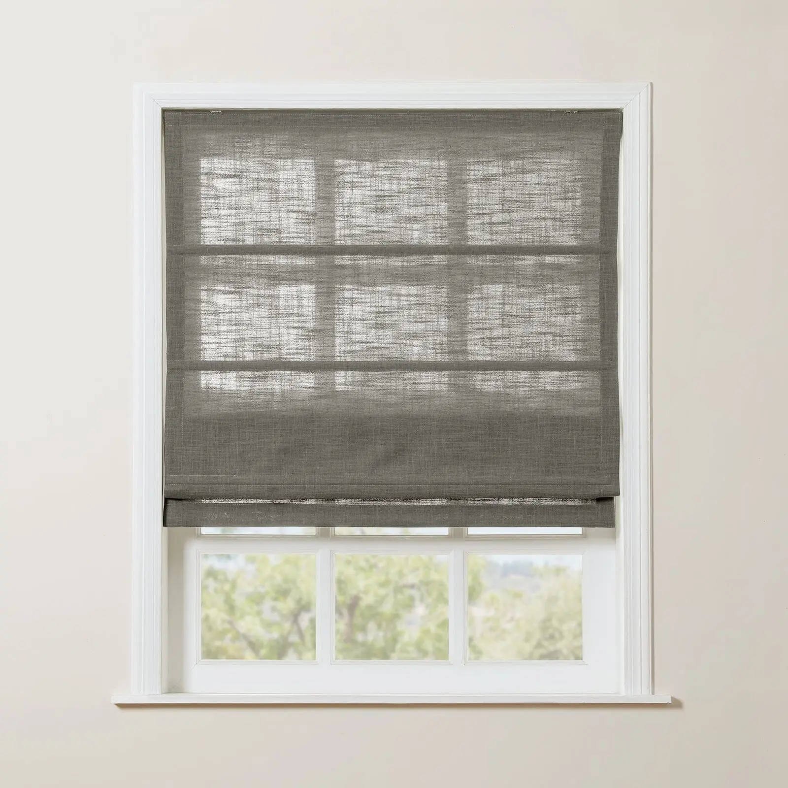 Liz Linen Blend Roman Shade Cordless - Wooden Headrail - Image 27