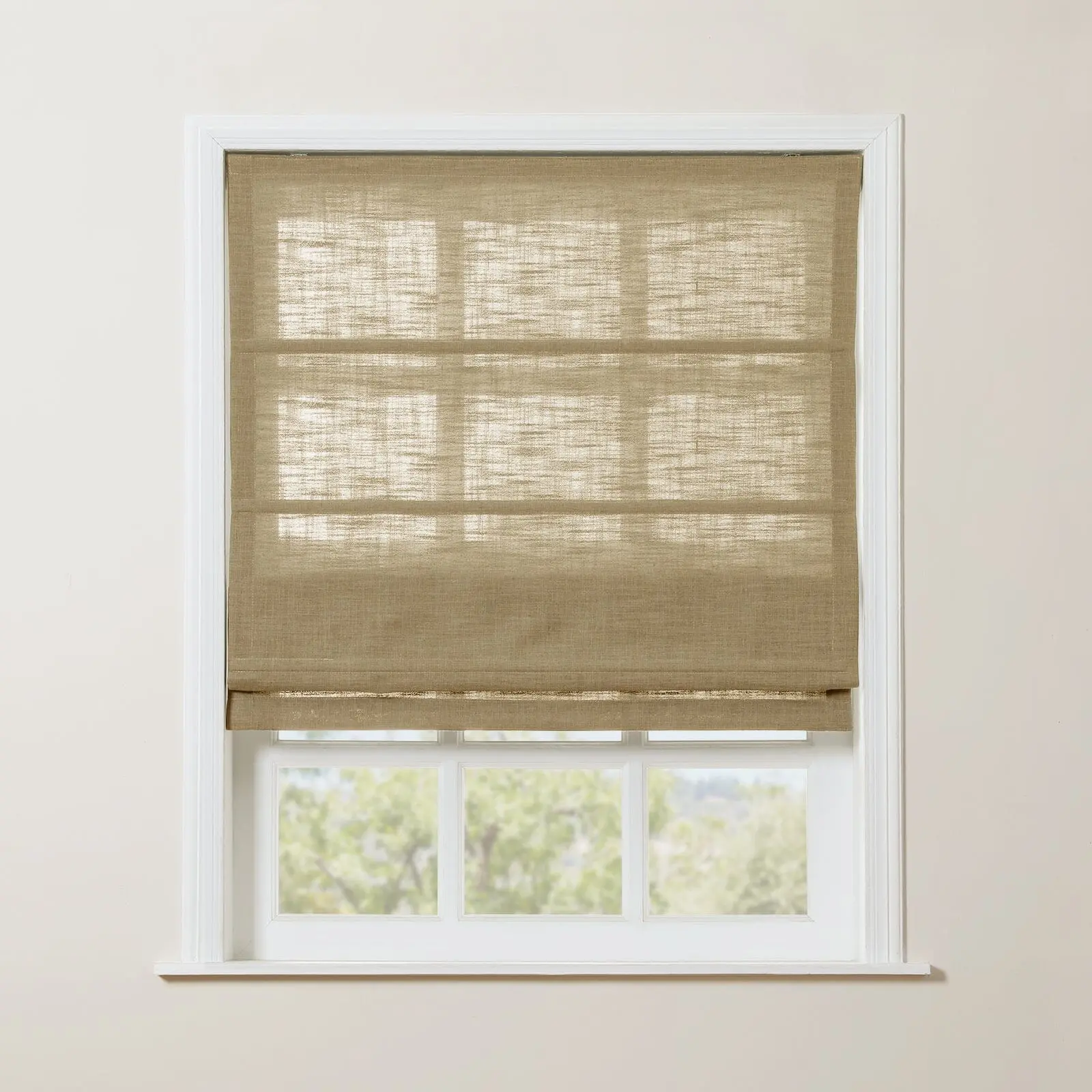 Liz Linen Blend Roman Shade Cordless - Wooden Headrail - Image 40
