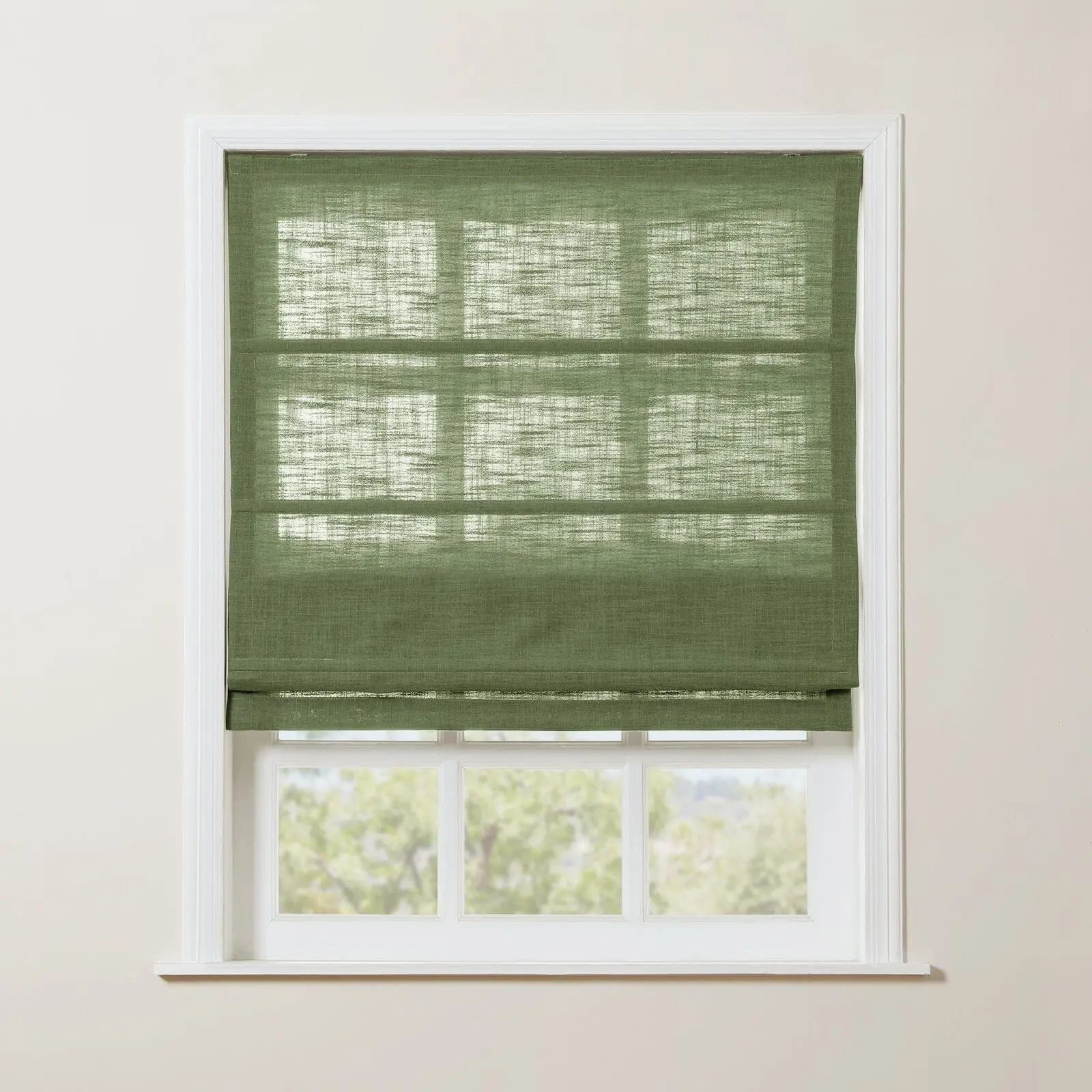 Liz Linen Blend Roman Shade Cordless - Wooden Headrail - Image 42