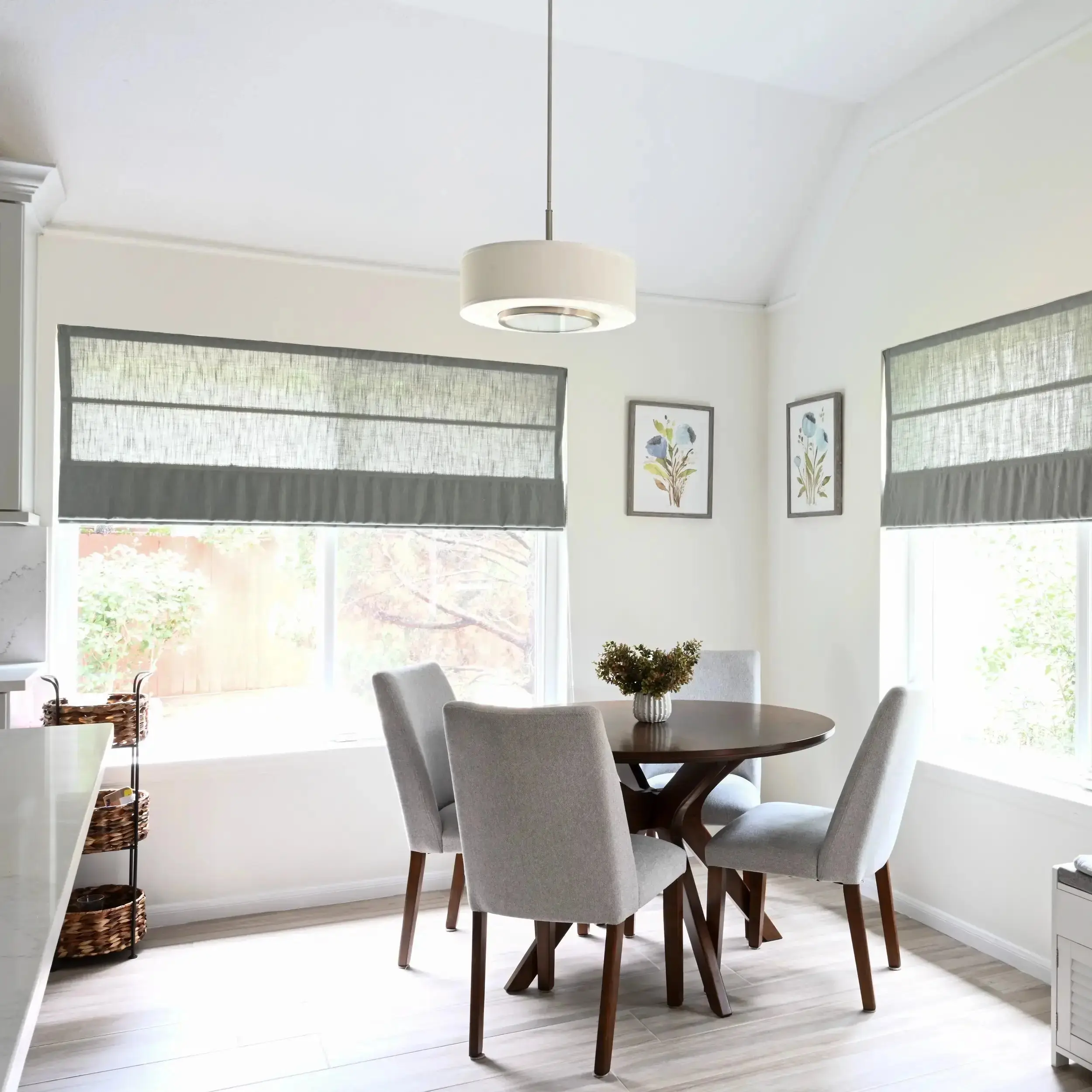 Liz Linen Window Roman Shades Loop Cord Lift - Image 17