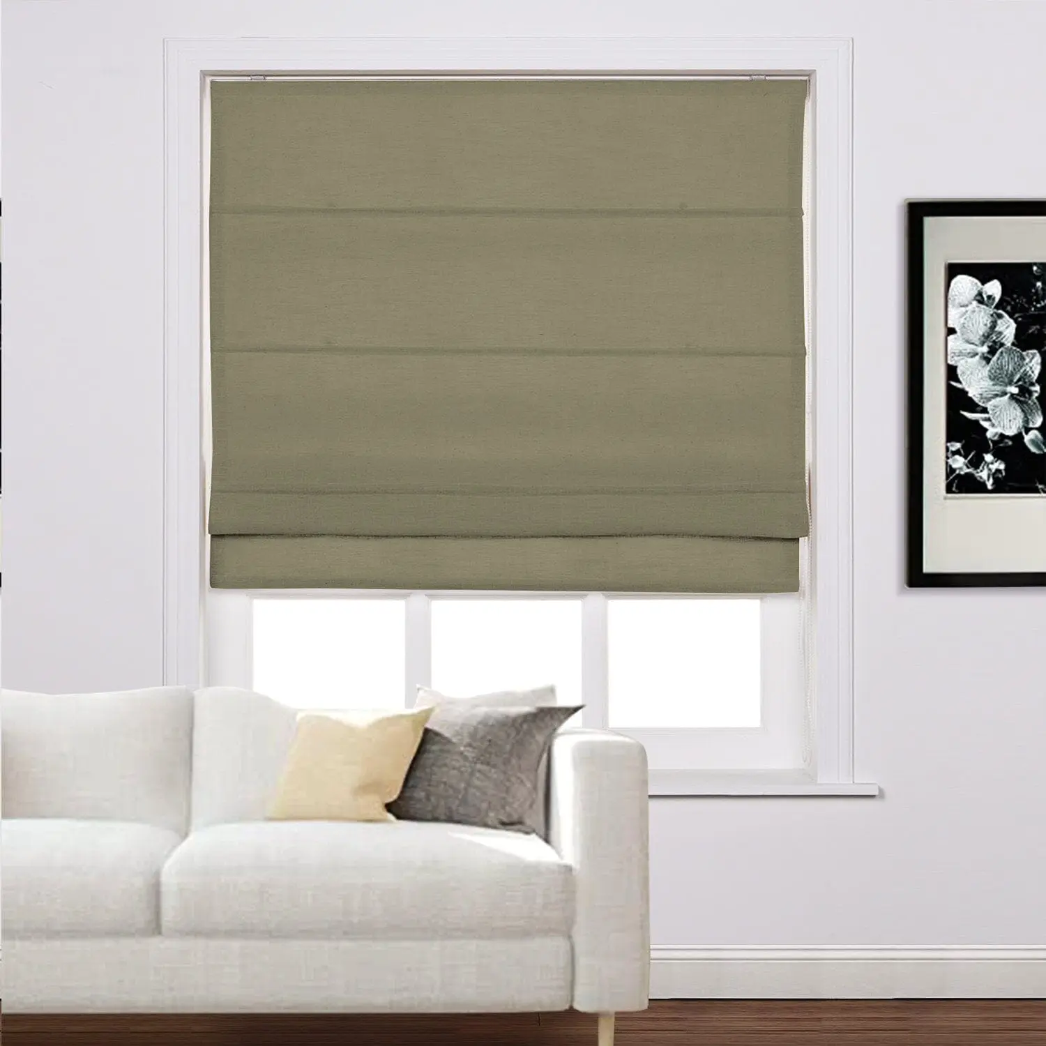 Liz Linen Window Roman Shades Loop Cord Lift - Image 27