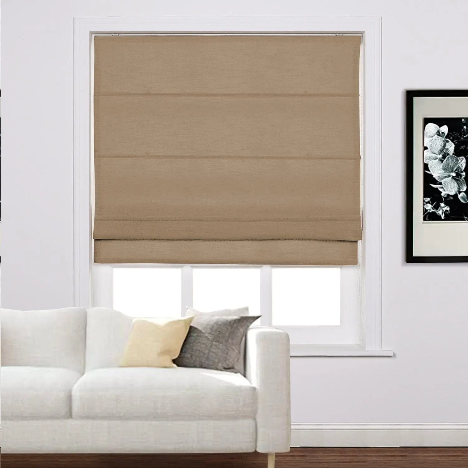 Liz Linen Window Roman Shades Loop Cord Lift - Image 28