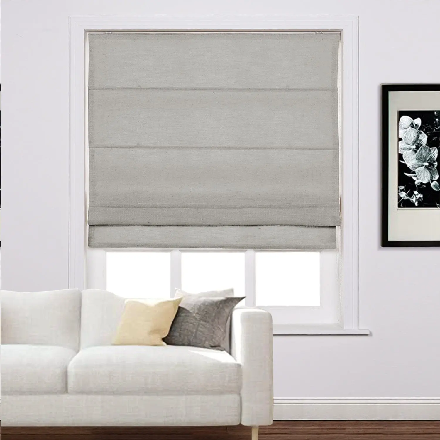 Liz Linen Window Roman Shades Loop Cord Lift - Image 30