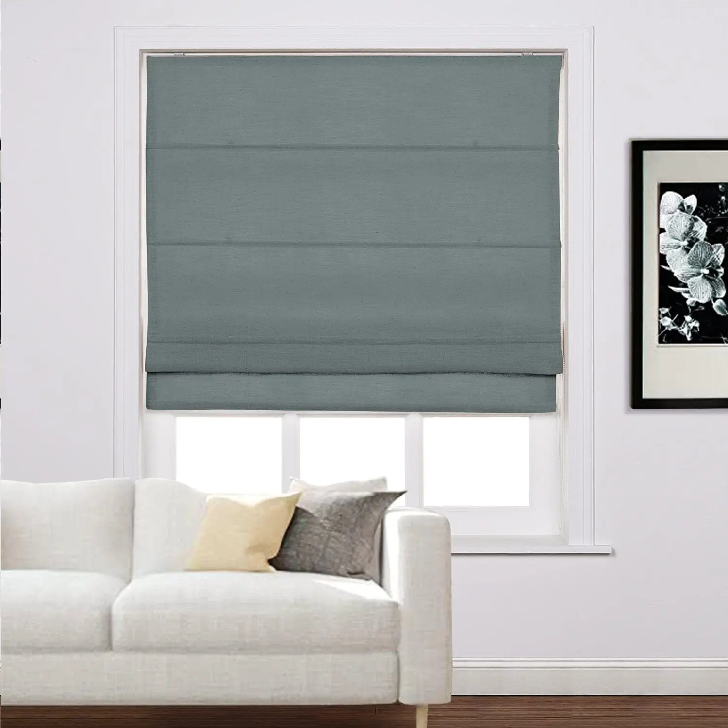 Liz Linen Window Roman Shades Loop Cord Lift - Image 33