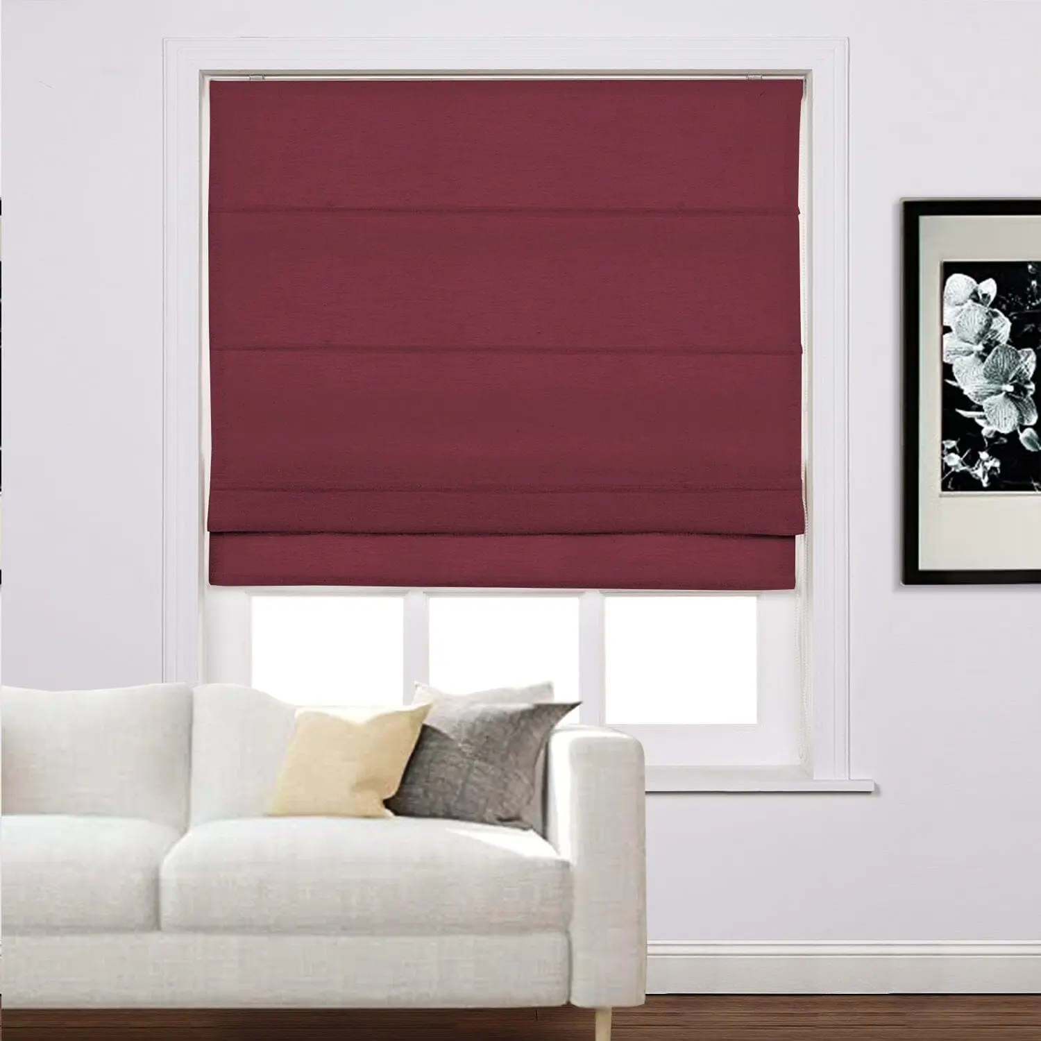 Liz Linen Window Roman Shades Loop Cord Lift - Image 36