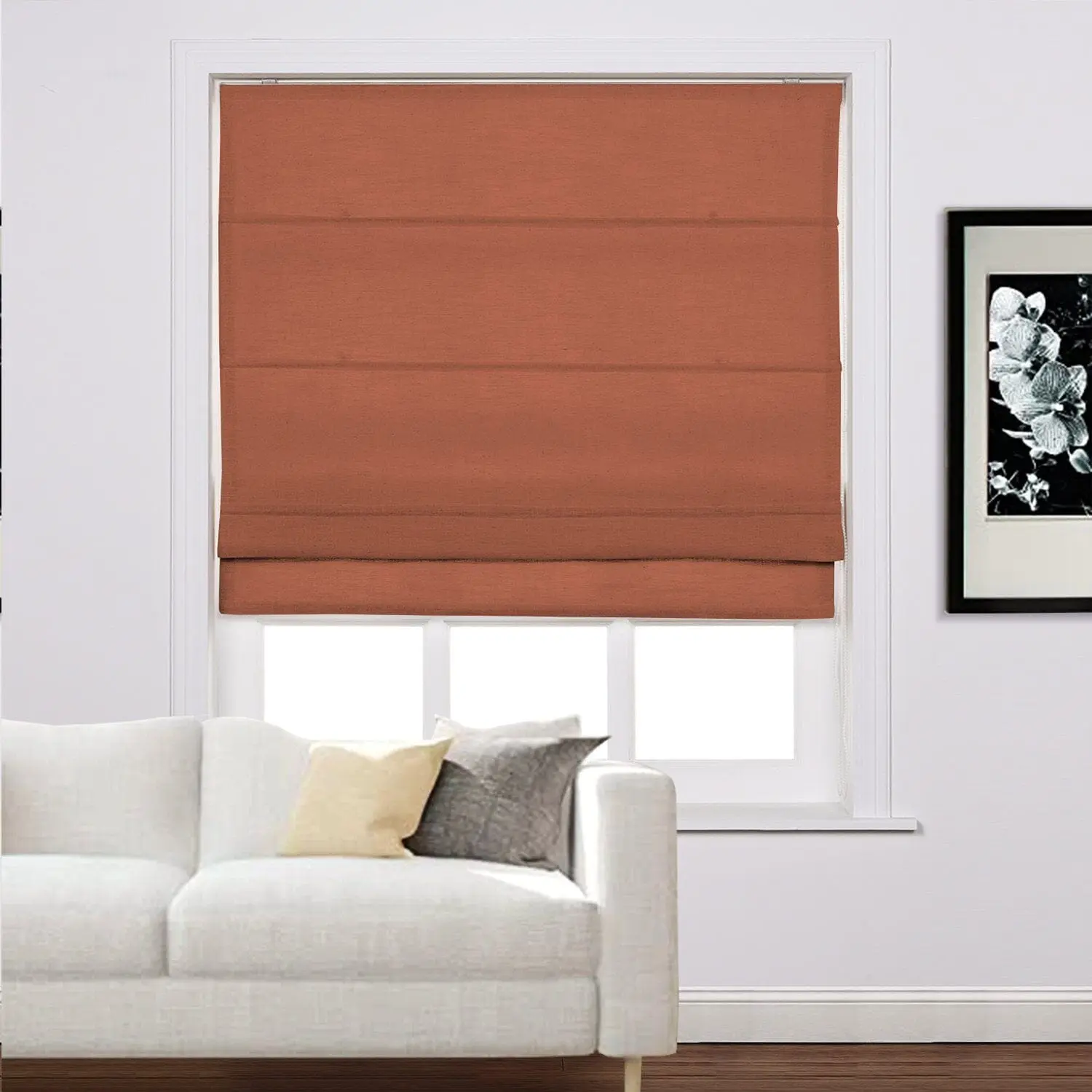 Liz Linen Window Roman Shades Loop Cord Lift - Image 38