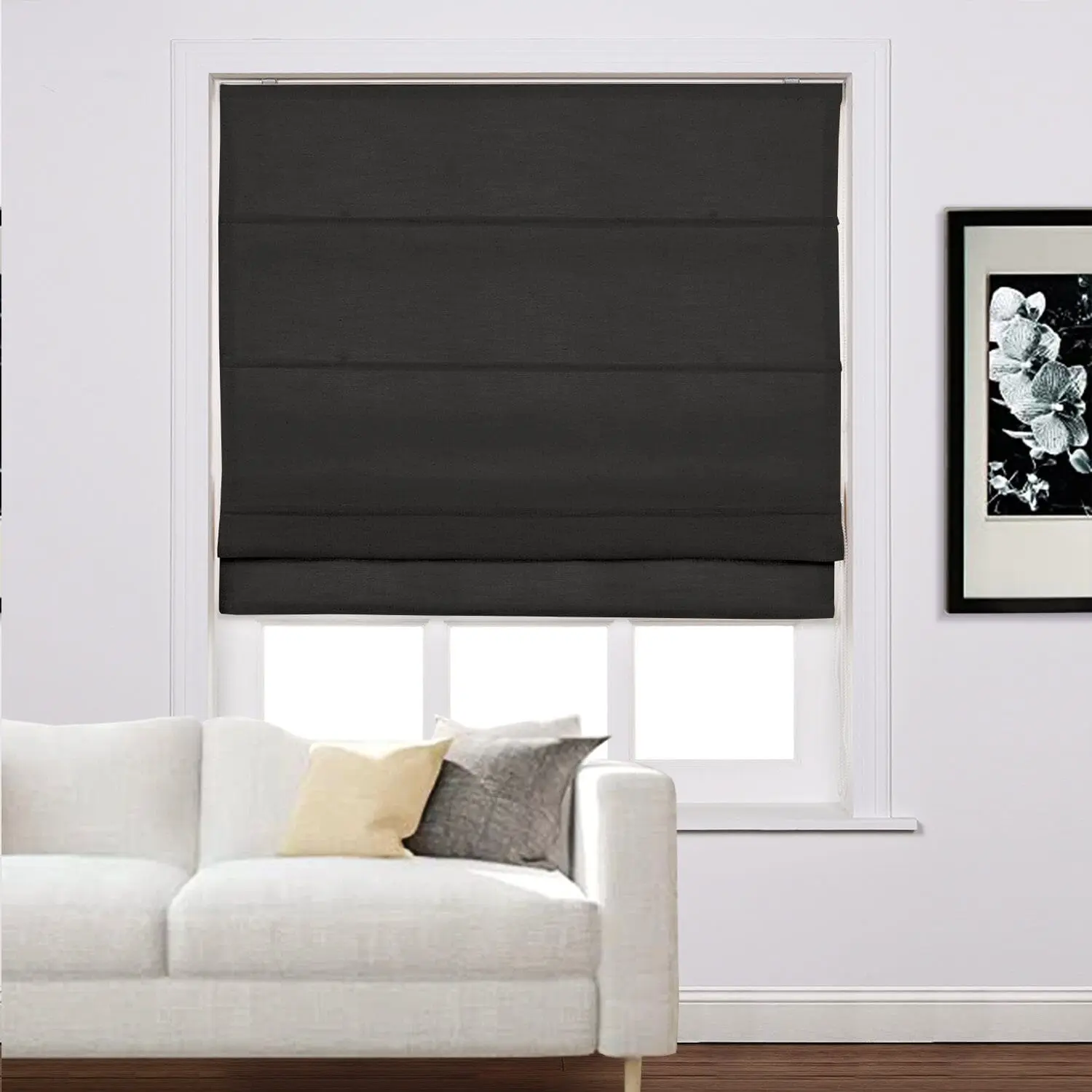 Liz Linen Window Roman Shades Loop Cord Lift - Image 45