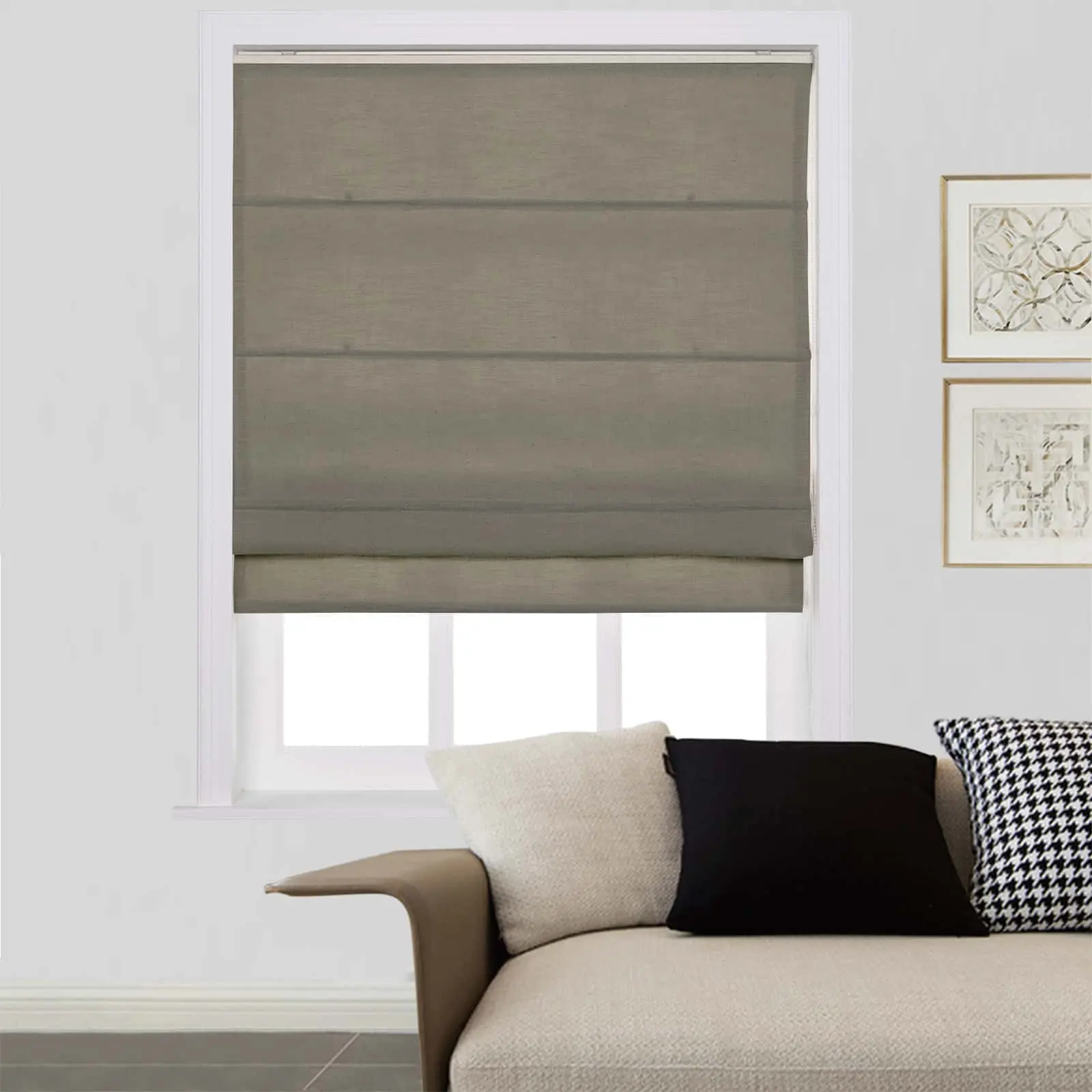 Liz Linen Window Roman Shades Loop Cord Lift - Image 49