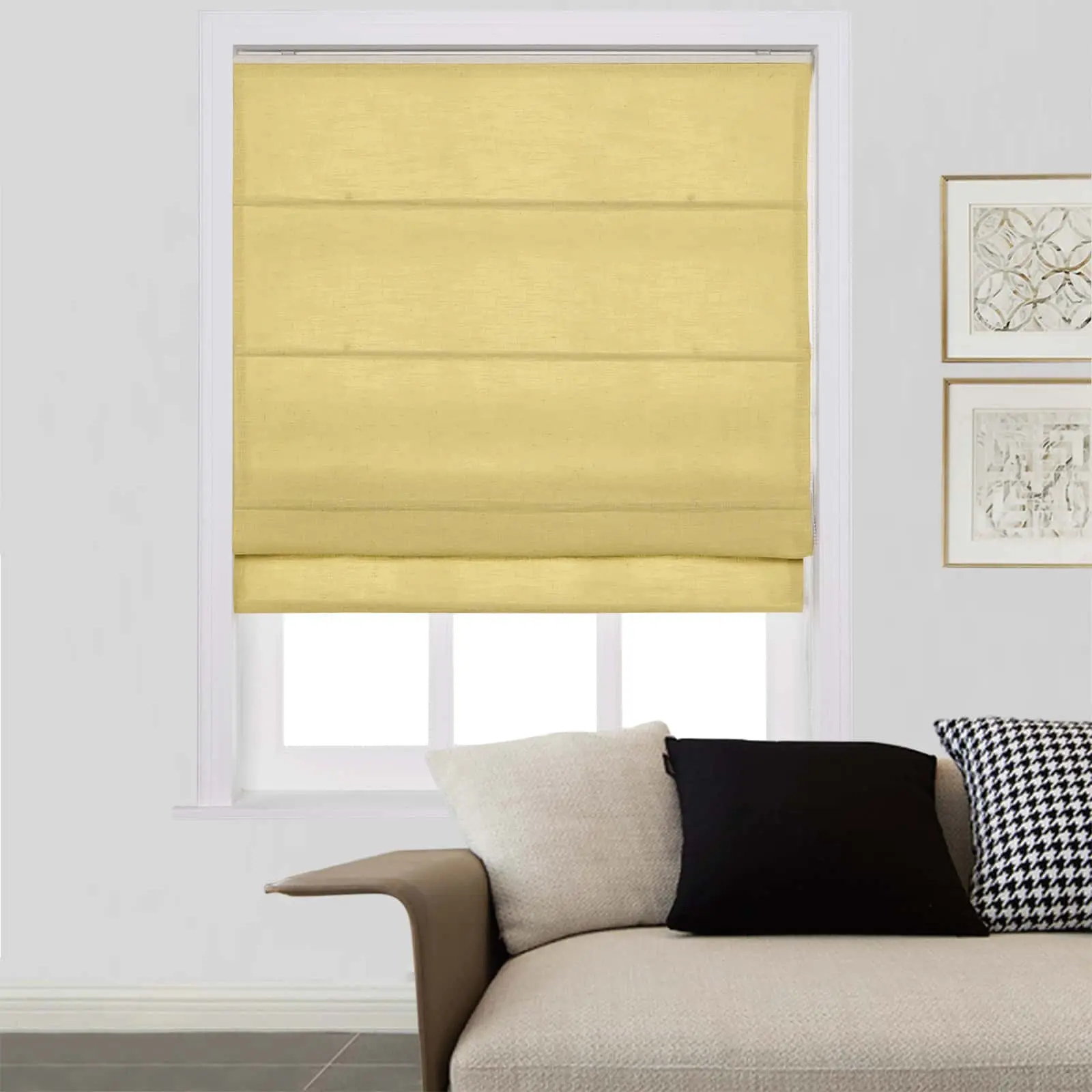 Liz Linen Window Roman Shades Loop Cord Lift - Image 50