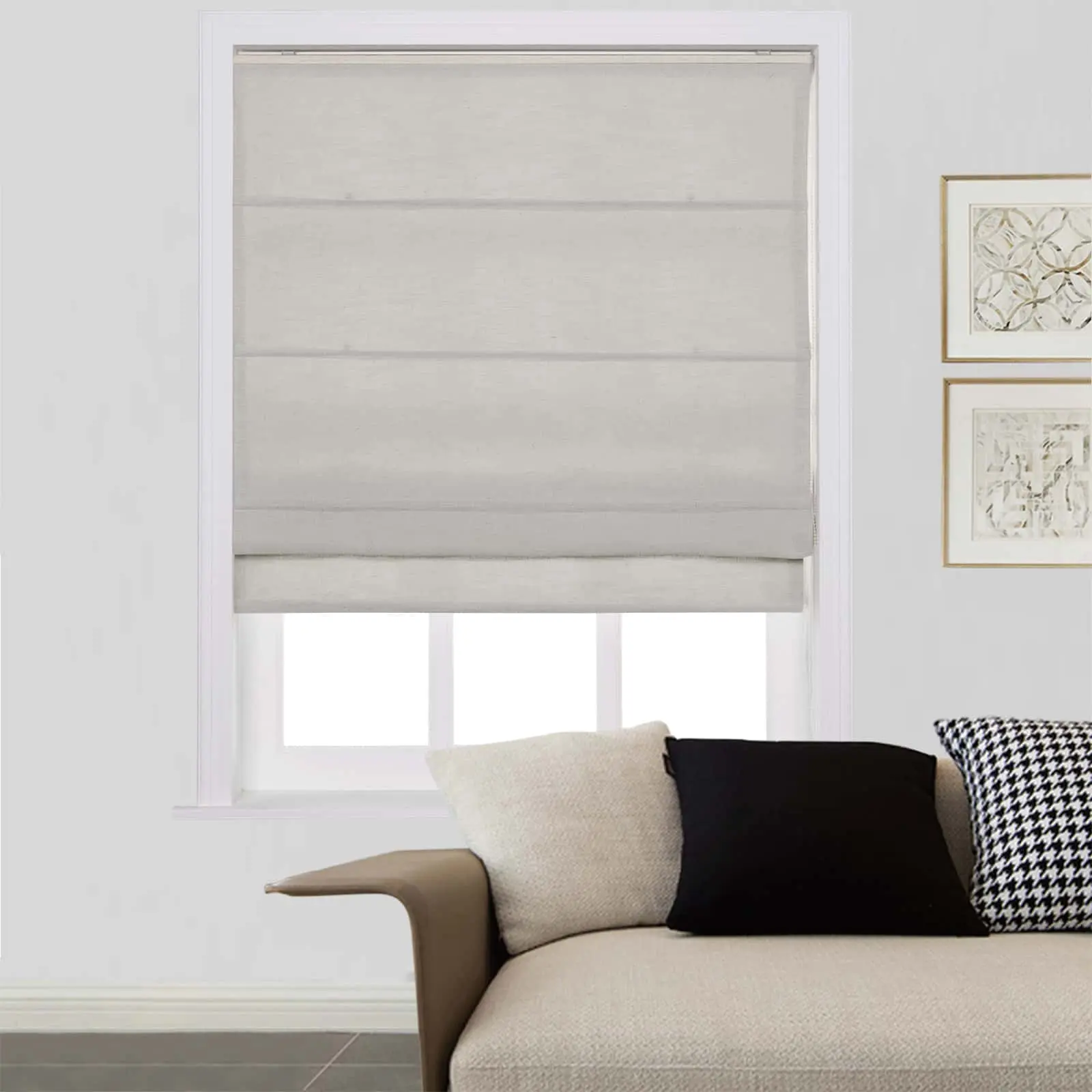 Liz Linen Window Roman Shades Loop Cord Lift - Image 52
