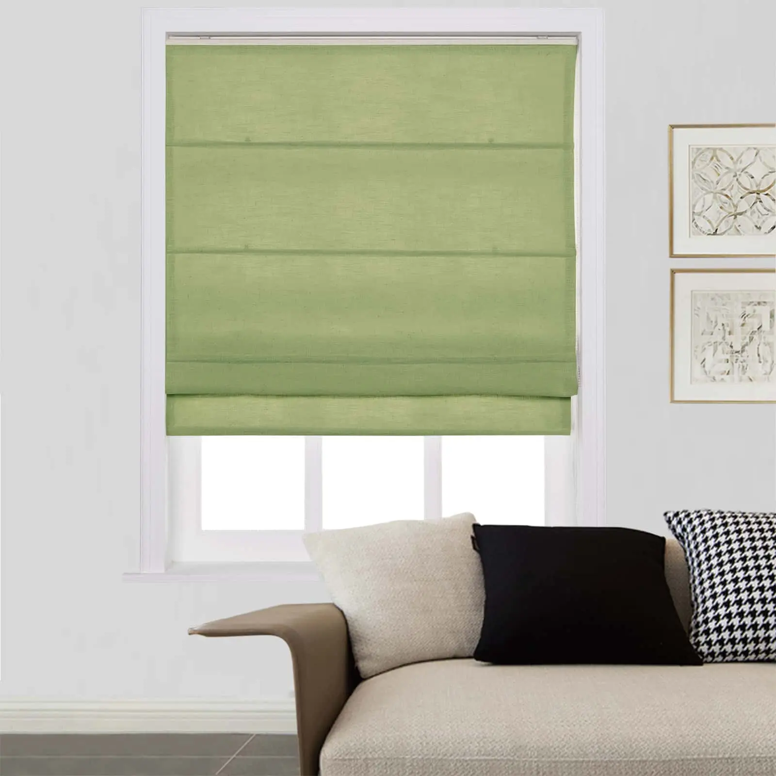 Liz Linen Window Roman Shades Loop Cord Lift - Image 57