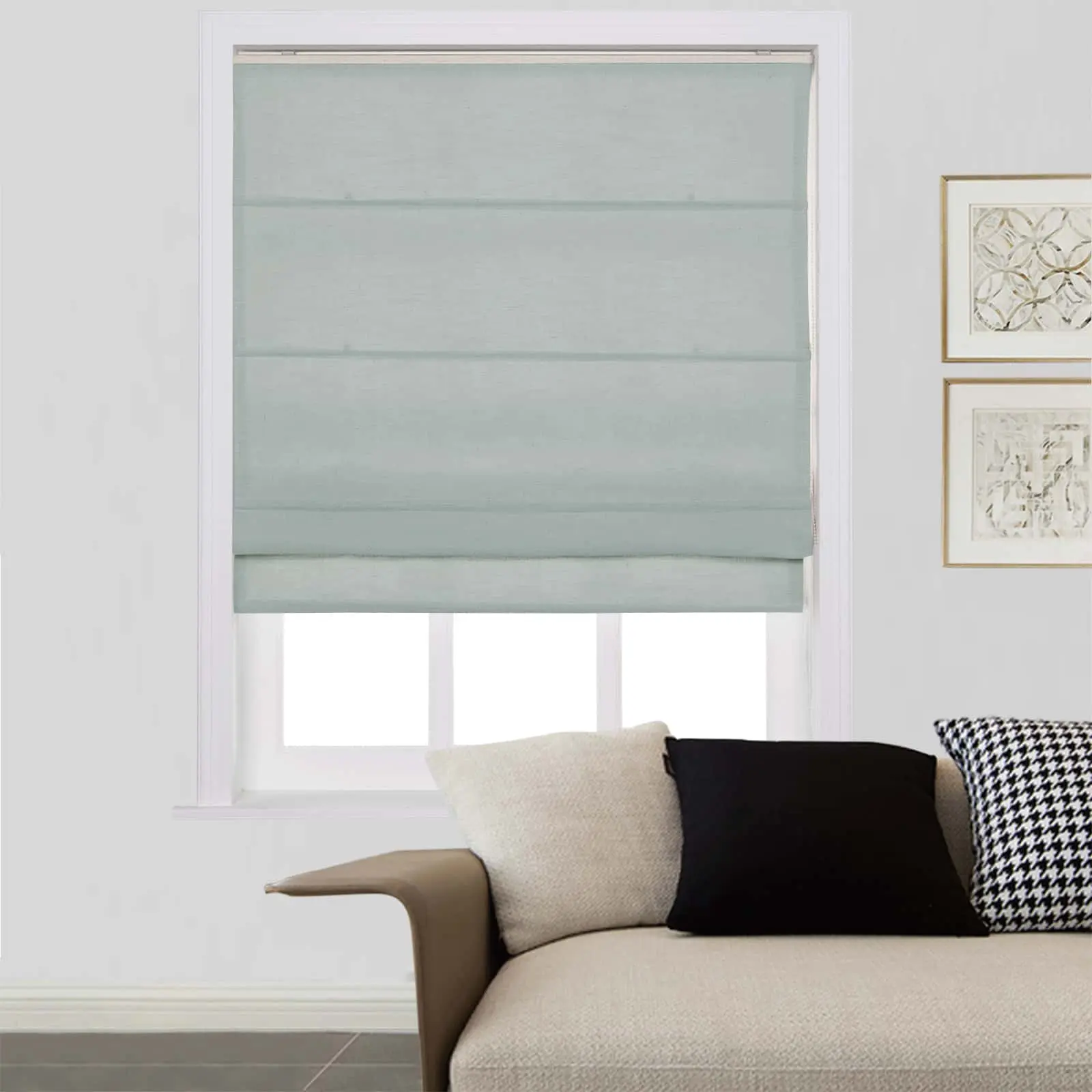 Liz Linen Window Roman Shades Loop Cord Lift - Image 59