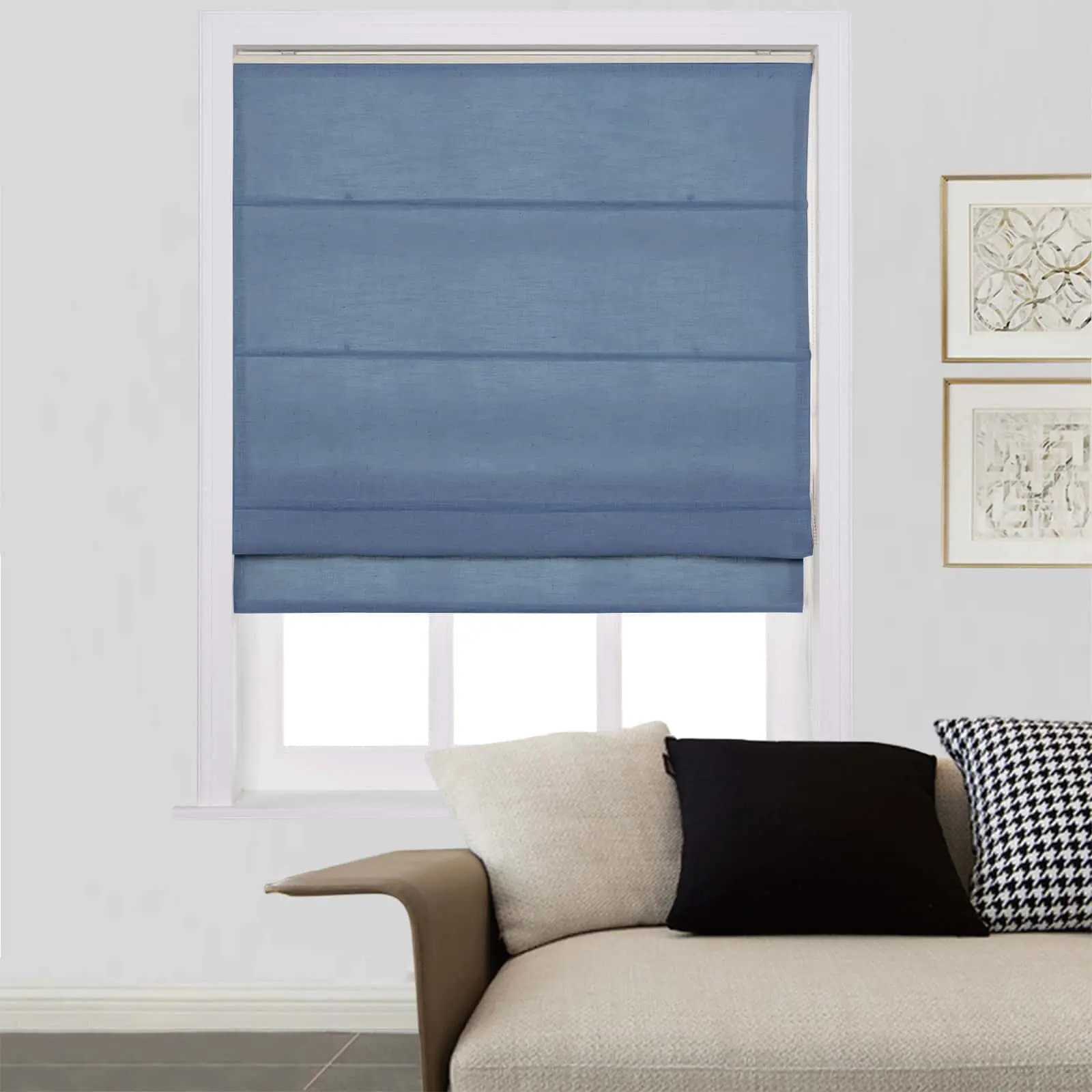 Liz Linen Window Roman Shades Loop Cord Lift - Image 60