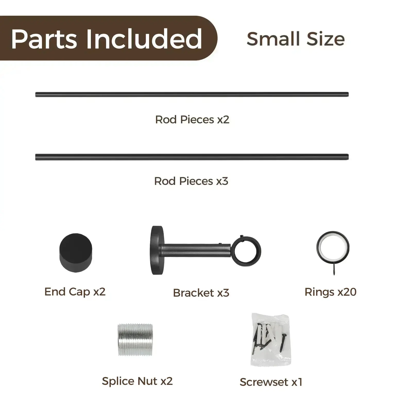 Lucas Adjustable Curtain Rod with Rings - Image 7