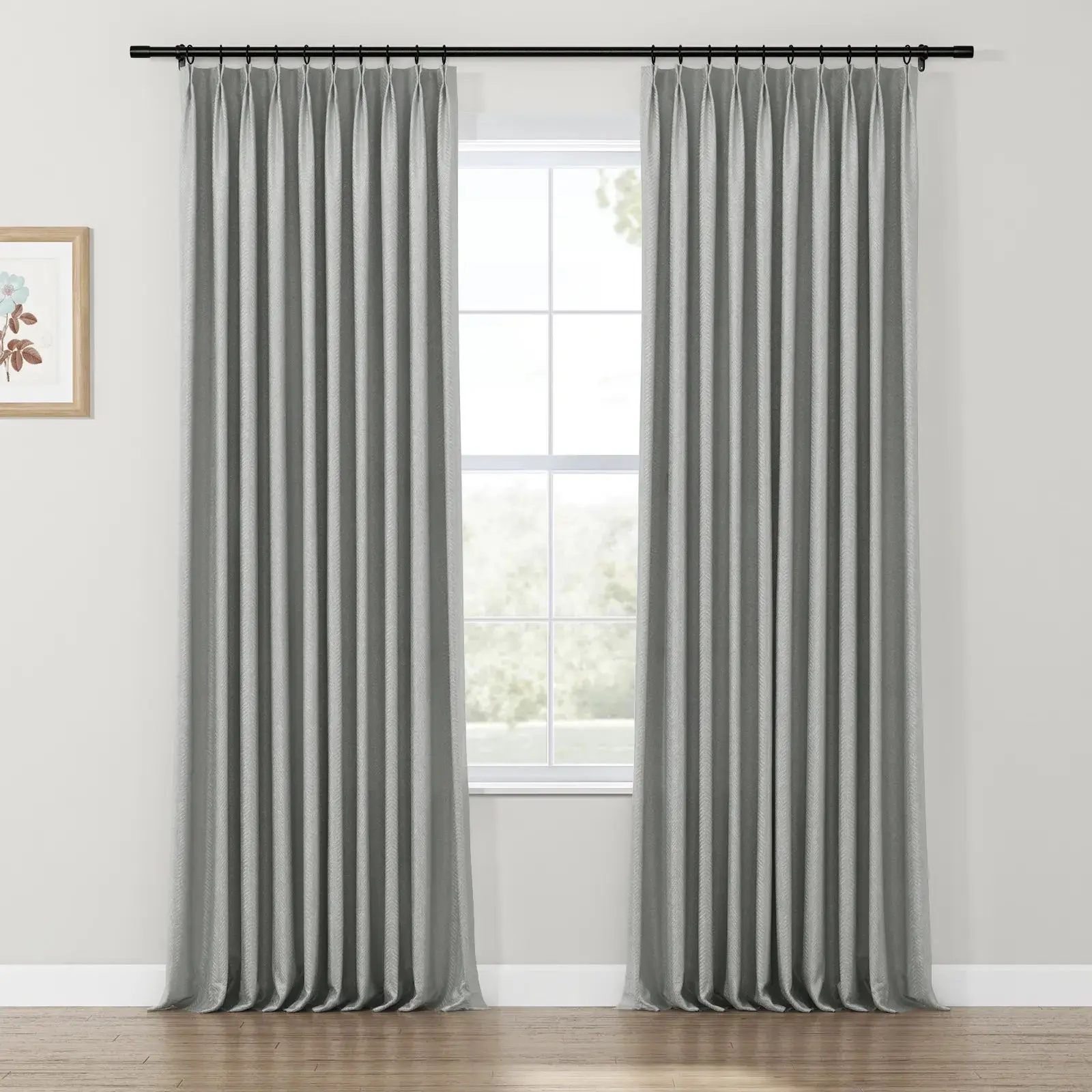 Lydia Herringbone Jacquard Curtain Pleated - Serie A - Image 11