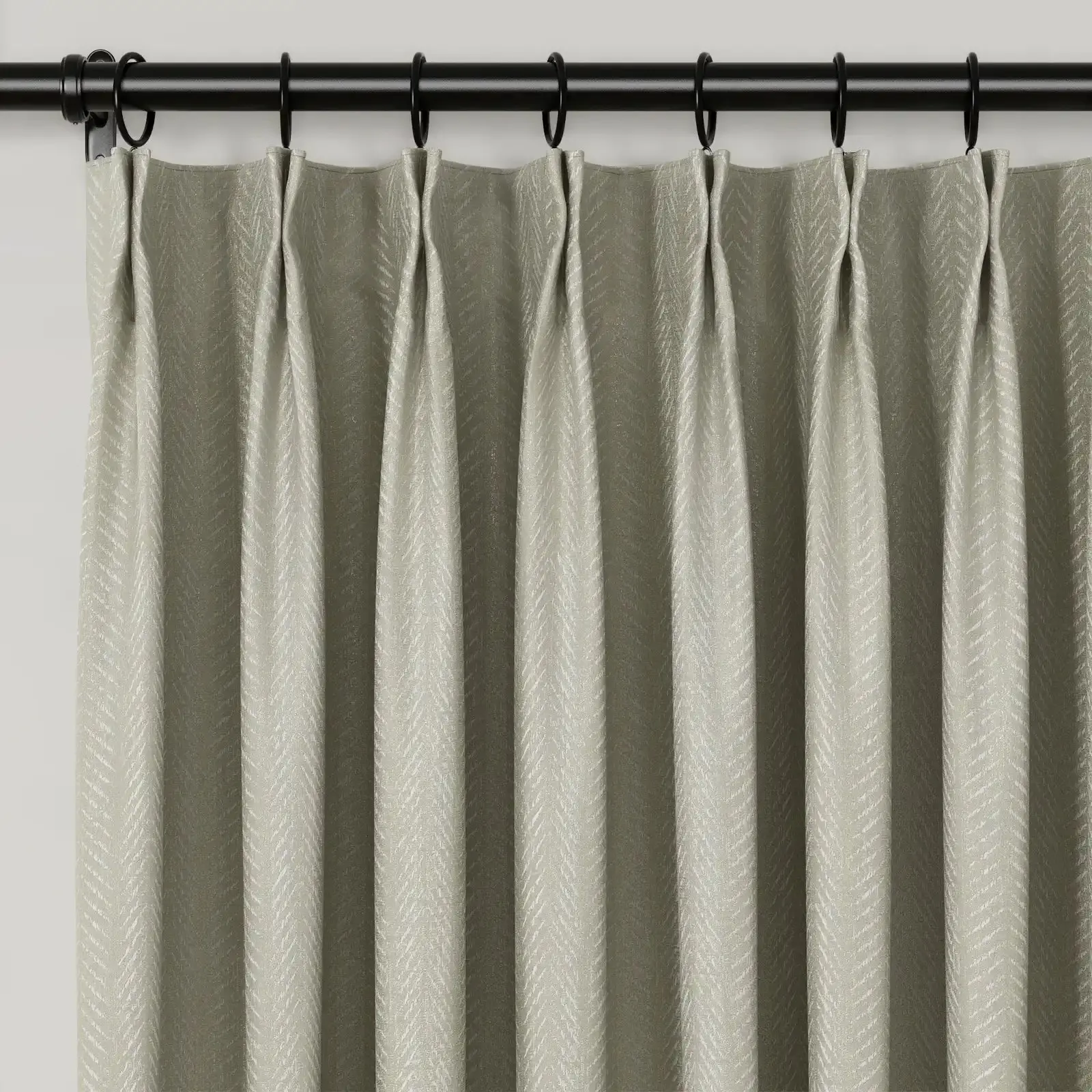 Lydia Herringbone Jacquard Curtain Pleated - Serie A - Image 6