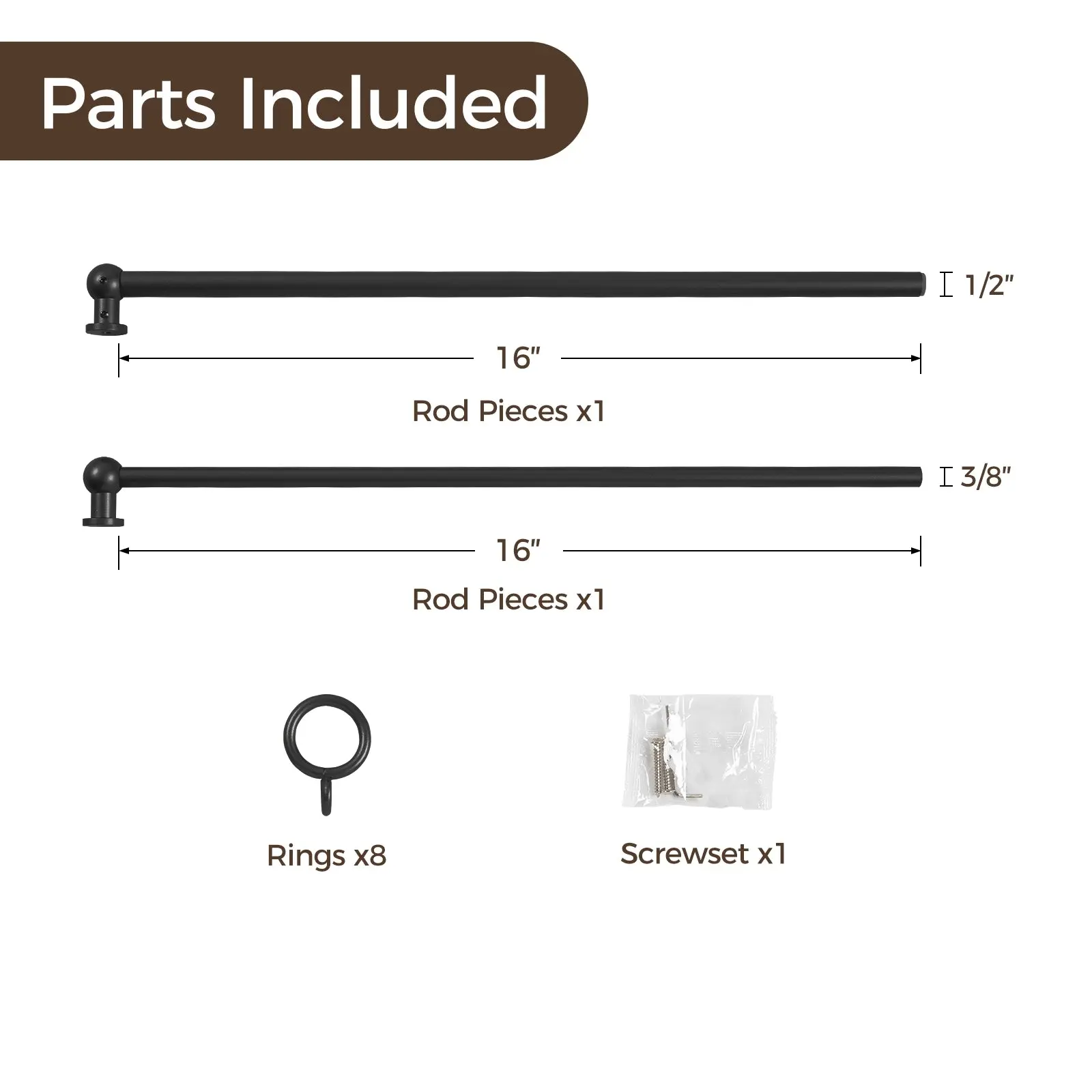Milo Cafe Curtain Rods with Rings - Image 22