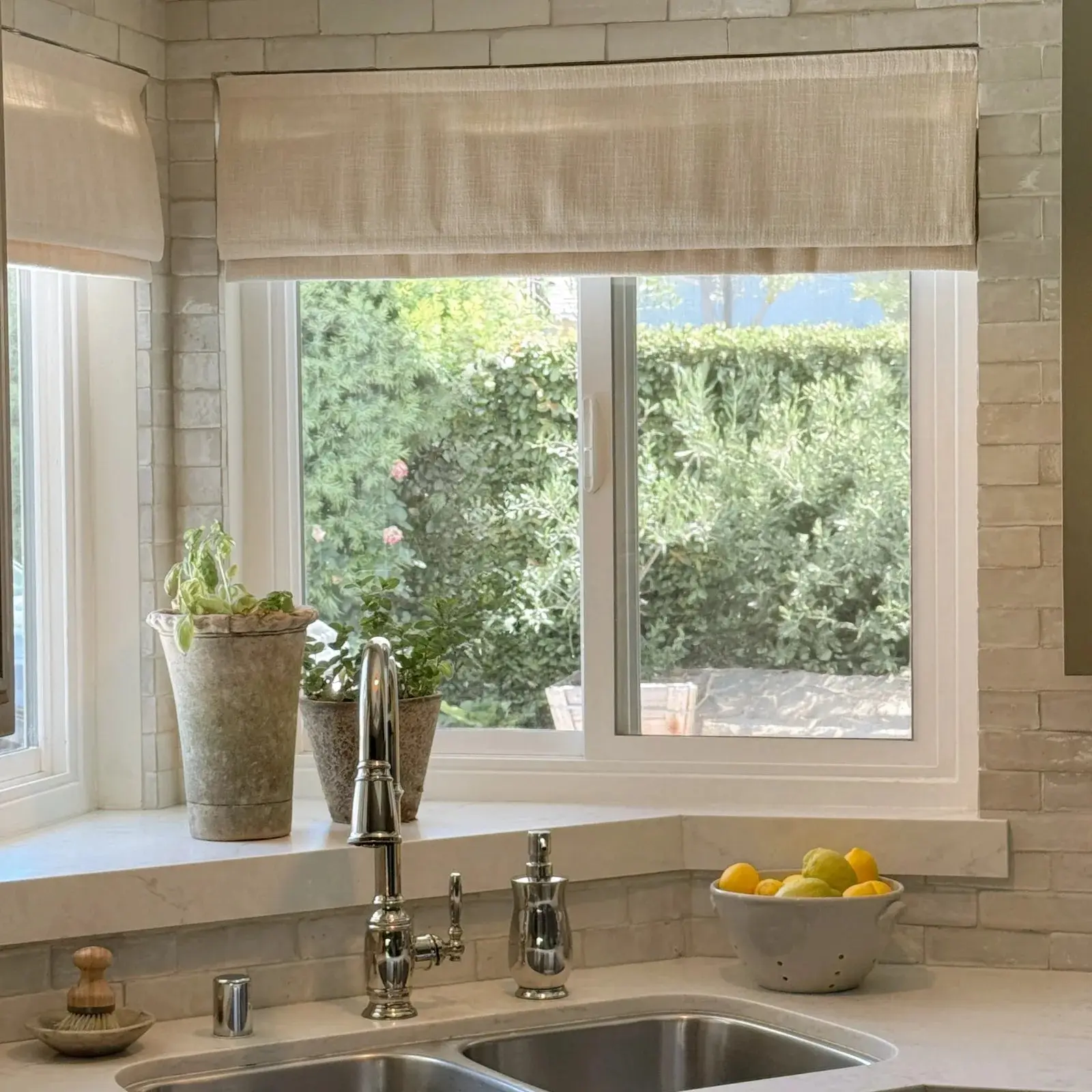 Custom Roman Shade with Trim Border Cordless - Image 8