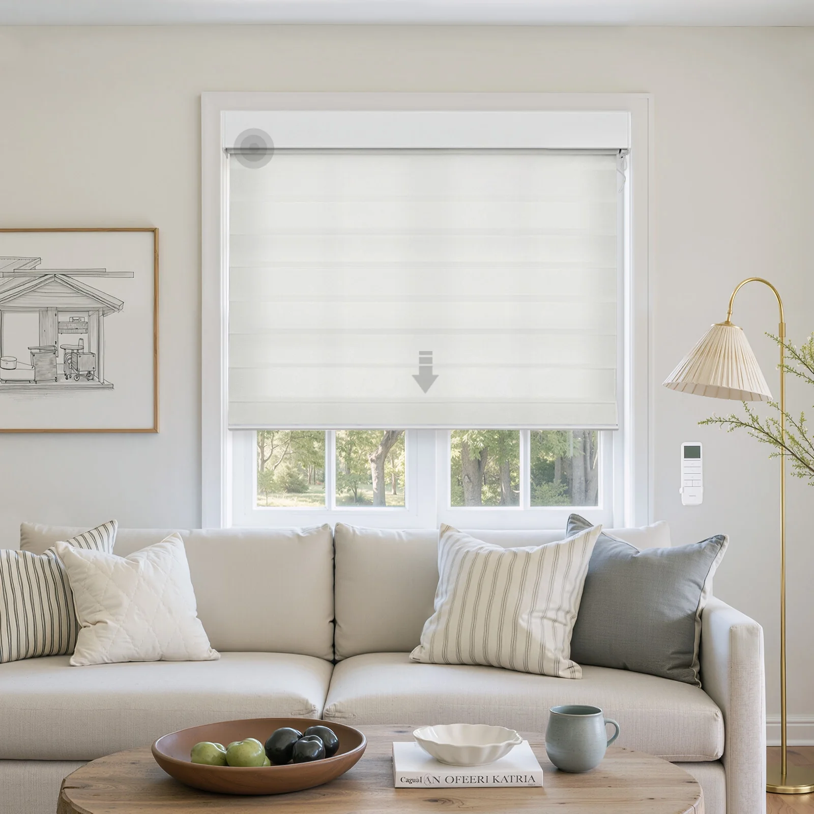 Motorized Shangri-La Light Filtering Sheer Shade