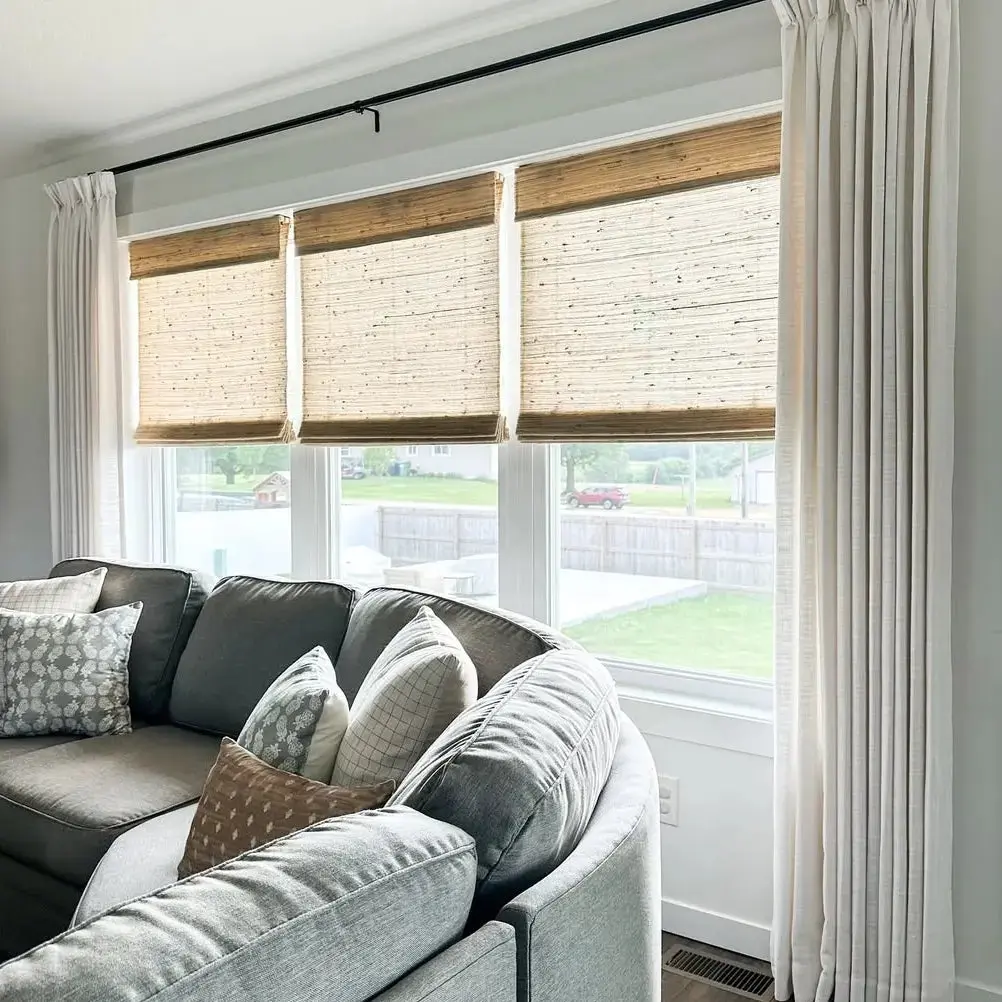 Lay Natural Ramie Bamboo Woven Shade - Beige - Image 12