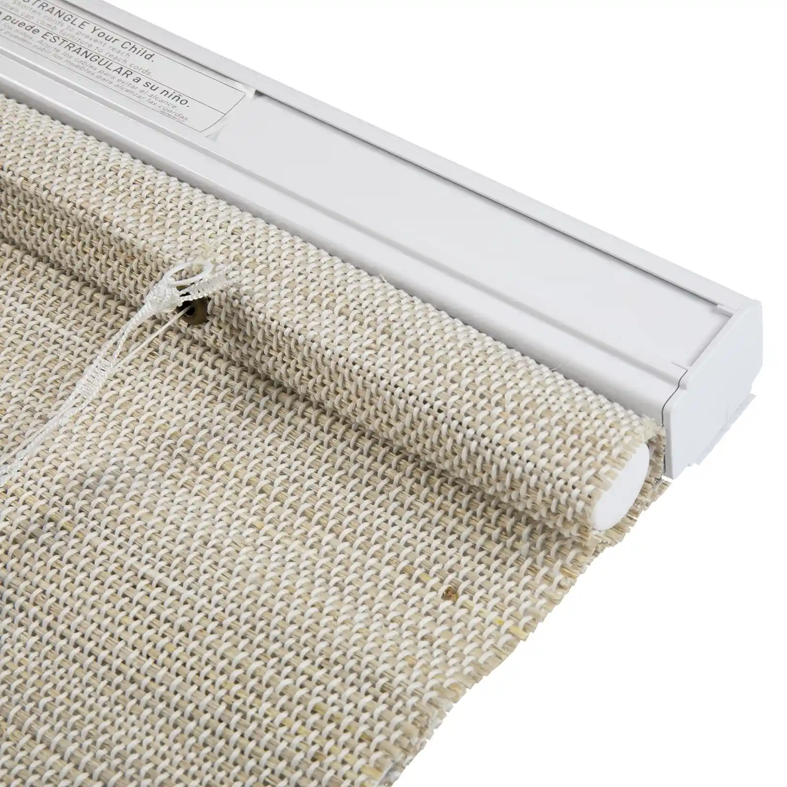 Lay Natural Ramie Top Down Bottom Up Woven Wood Shade Cordless - Wall White - Image 6