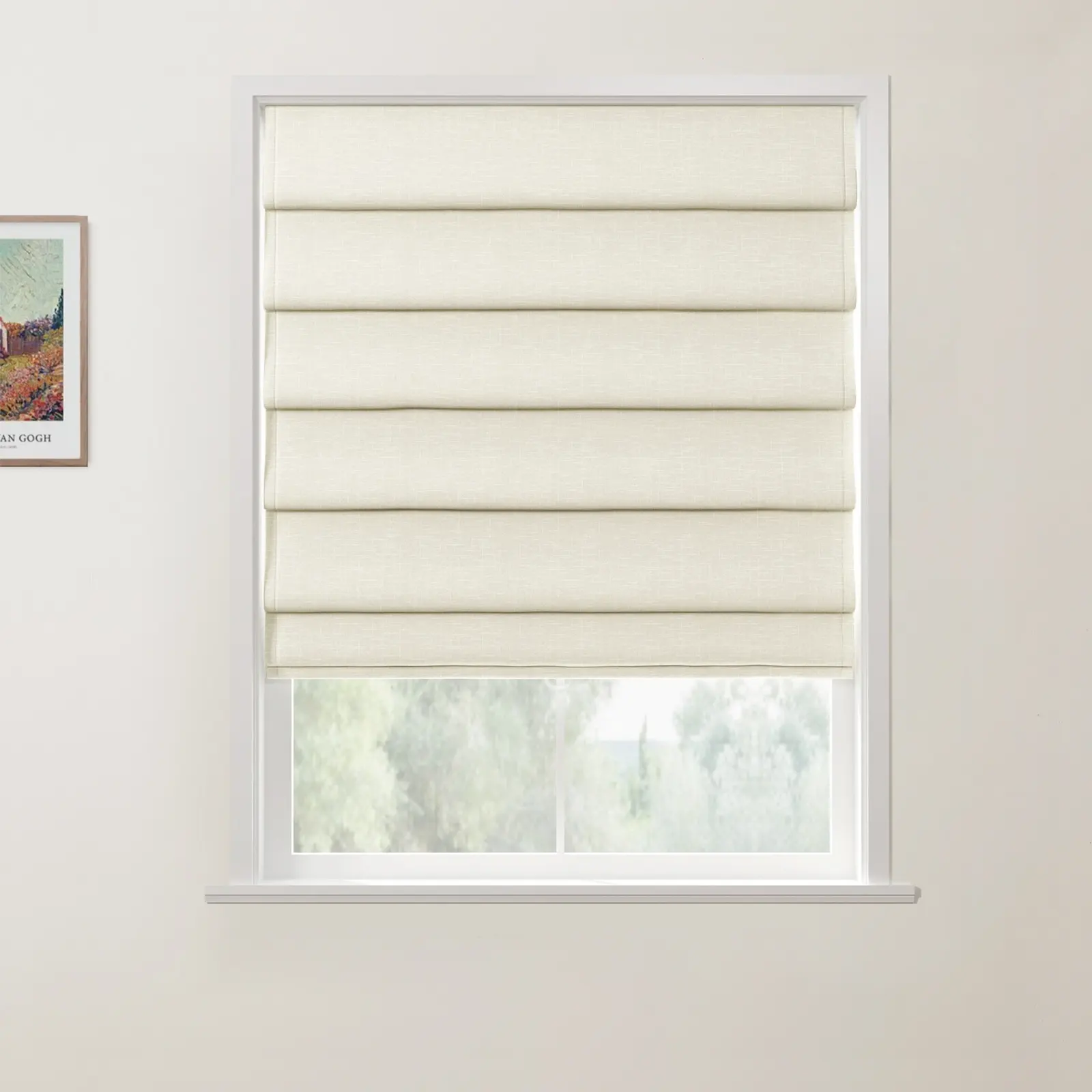 Patti Linen Deco Fold Roman Shade Cordless - Image 17