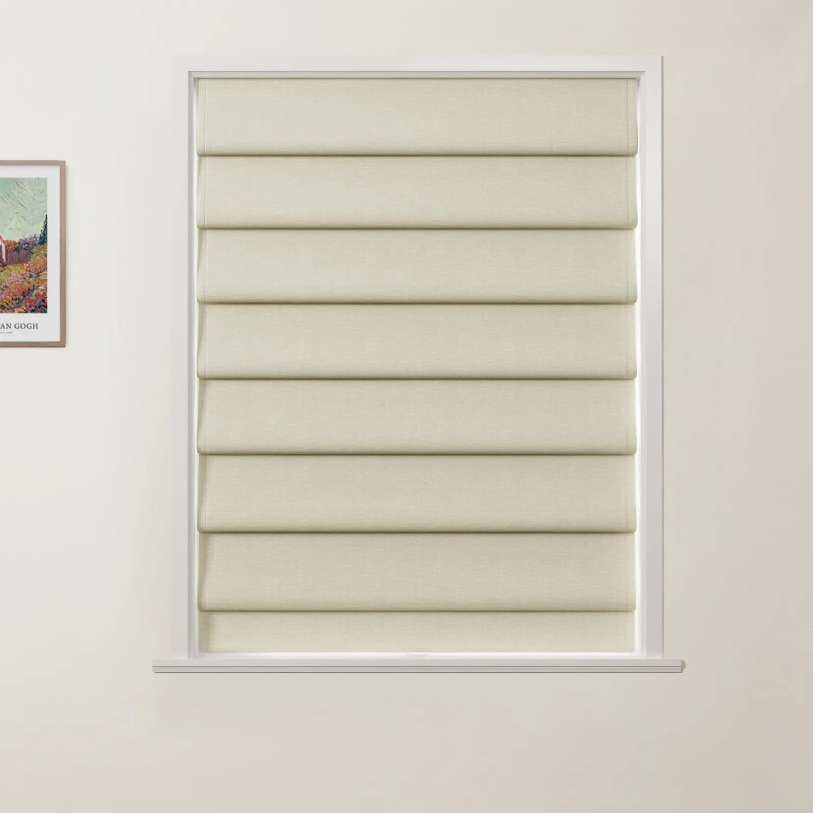 Patti Linen Deco Fold Roman Shade Cordless - Image 25