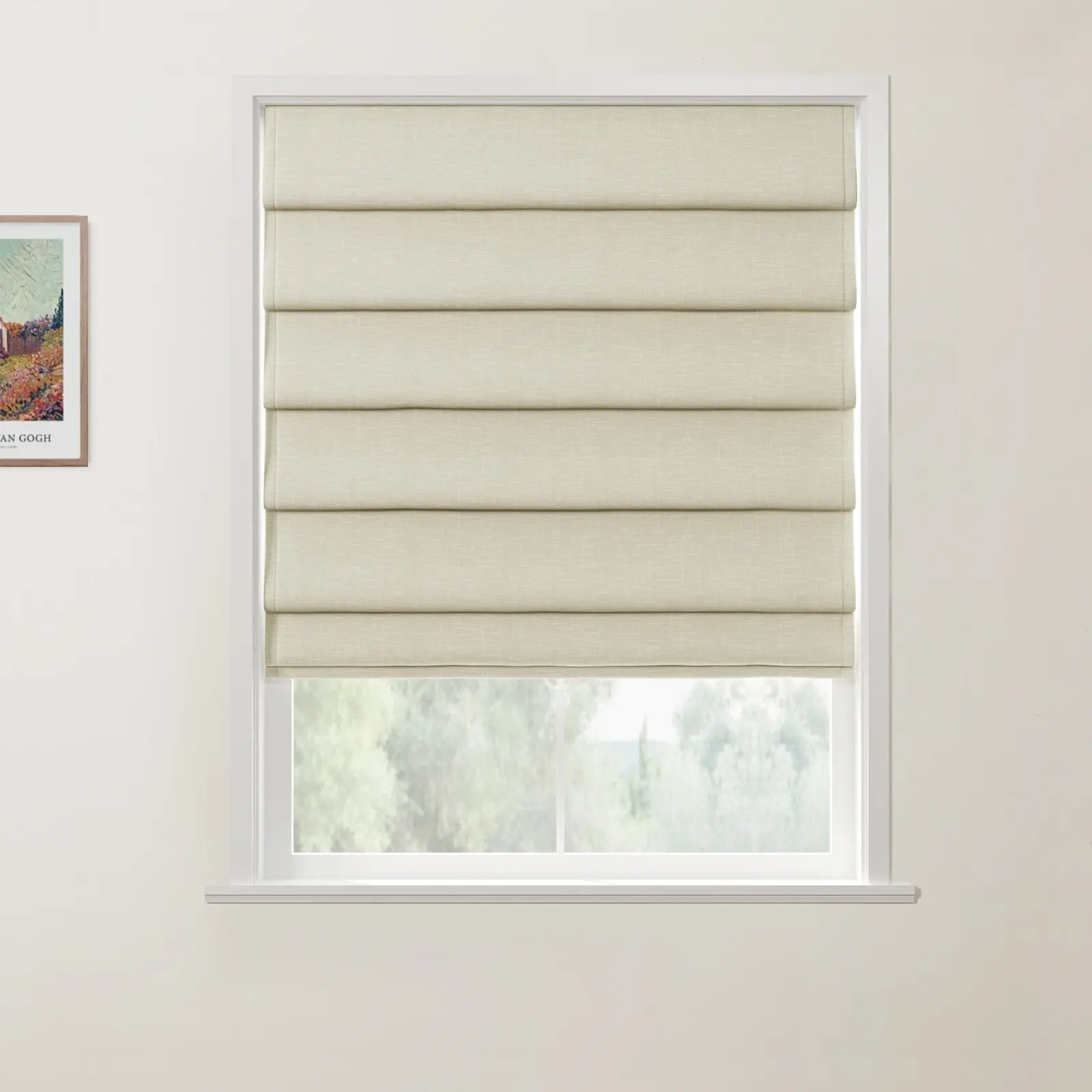 Patti Linen Deco Fold Roman Shade Cordless - Image 26