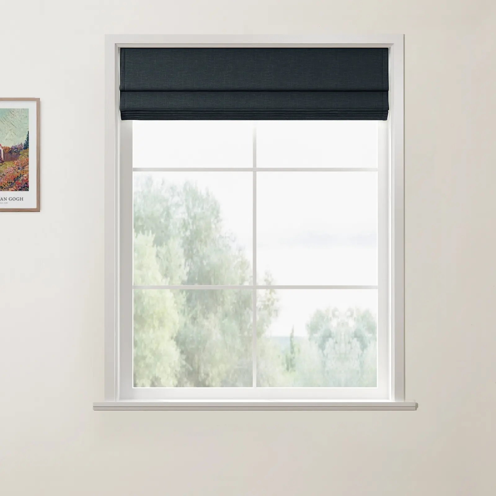 Patti Linen Deco Fold Roman Shade Cordless - Image 30
