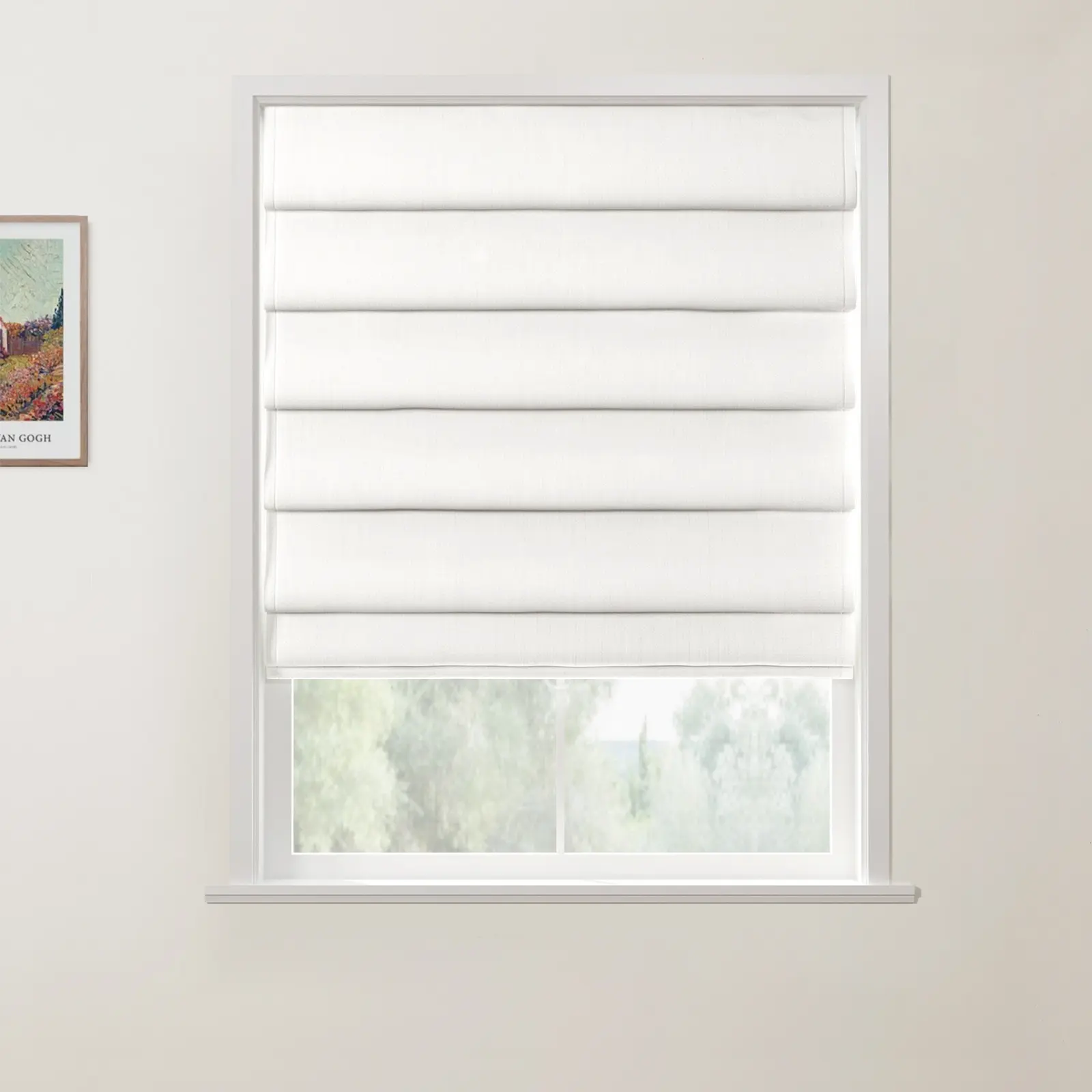 Patti Linen Deco Fold Roman Shade Cordless - Image 5