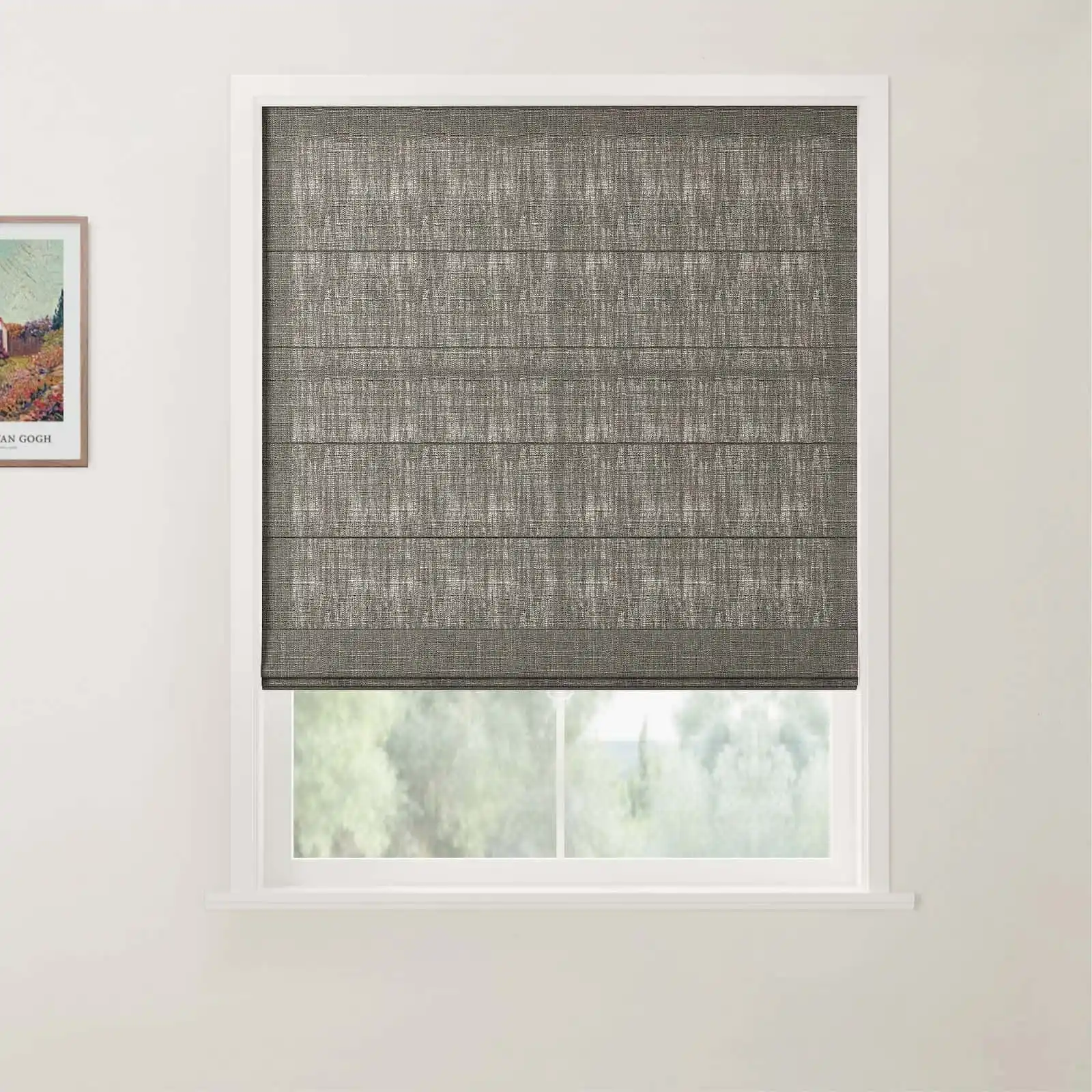 TWOPAGES Patti Linen Flat Fold Roman Shade Cordless - Image 23