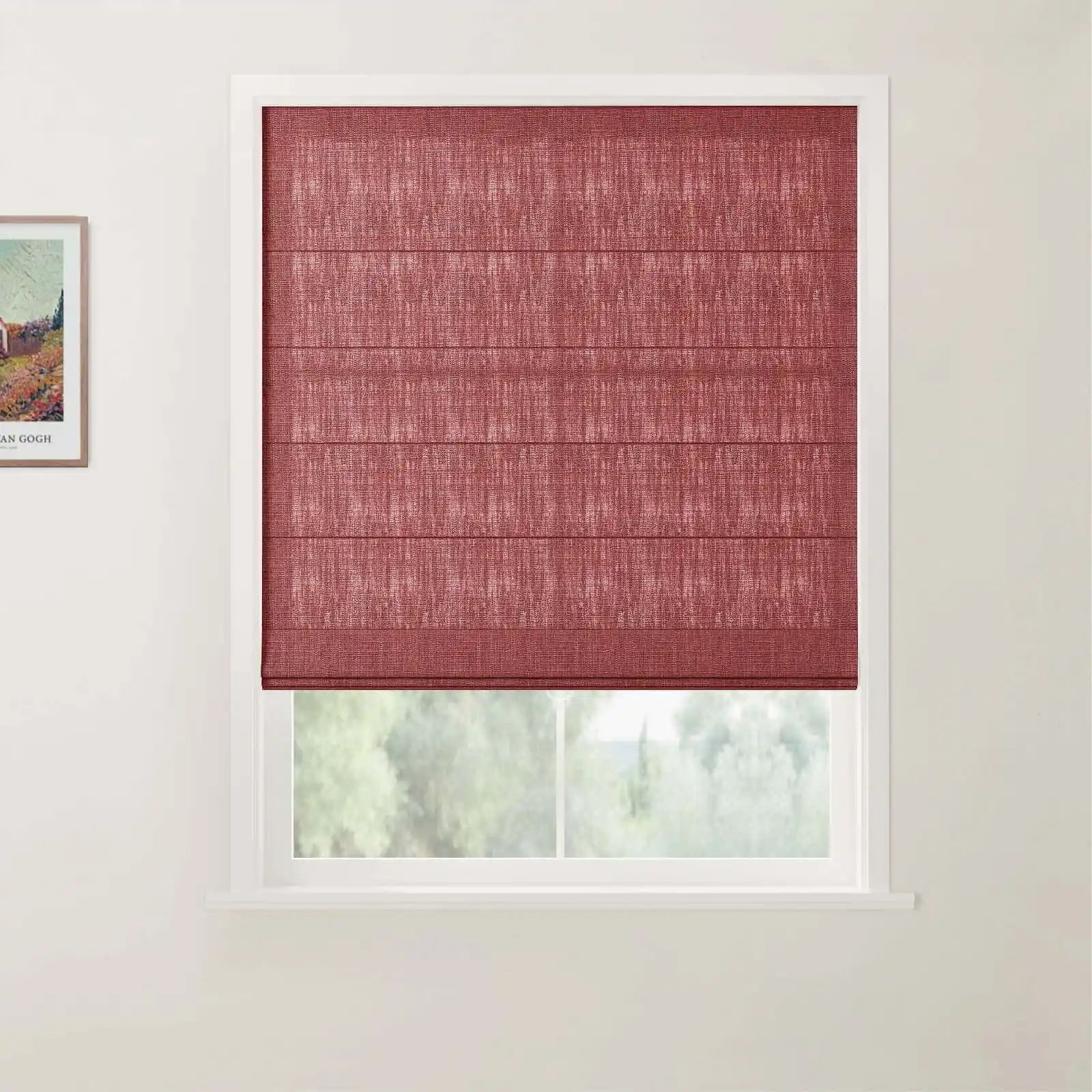 TWOPAGES Patti Linen Flat Fold Roman Shade Cordless - Image 34
