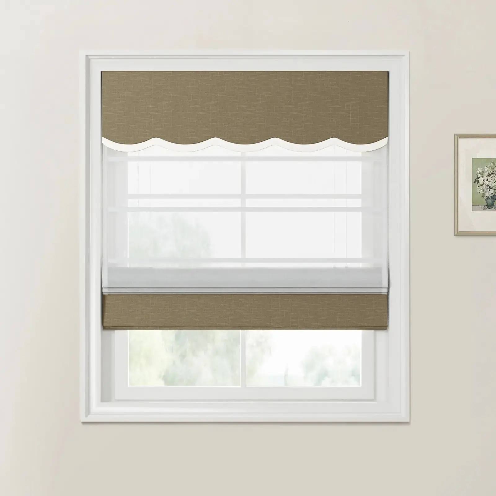 Patti Linen Valanced Day Night Roman Shade Cord Lift - Image 20