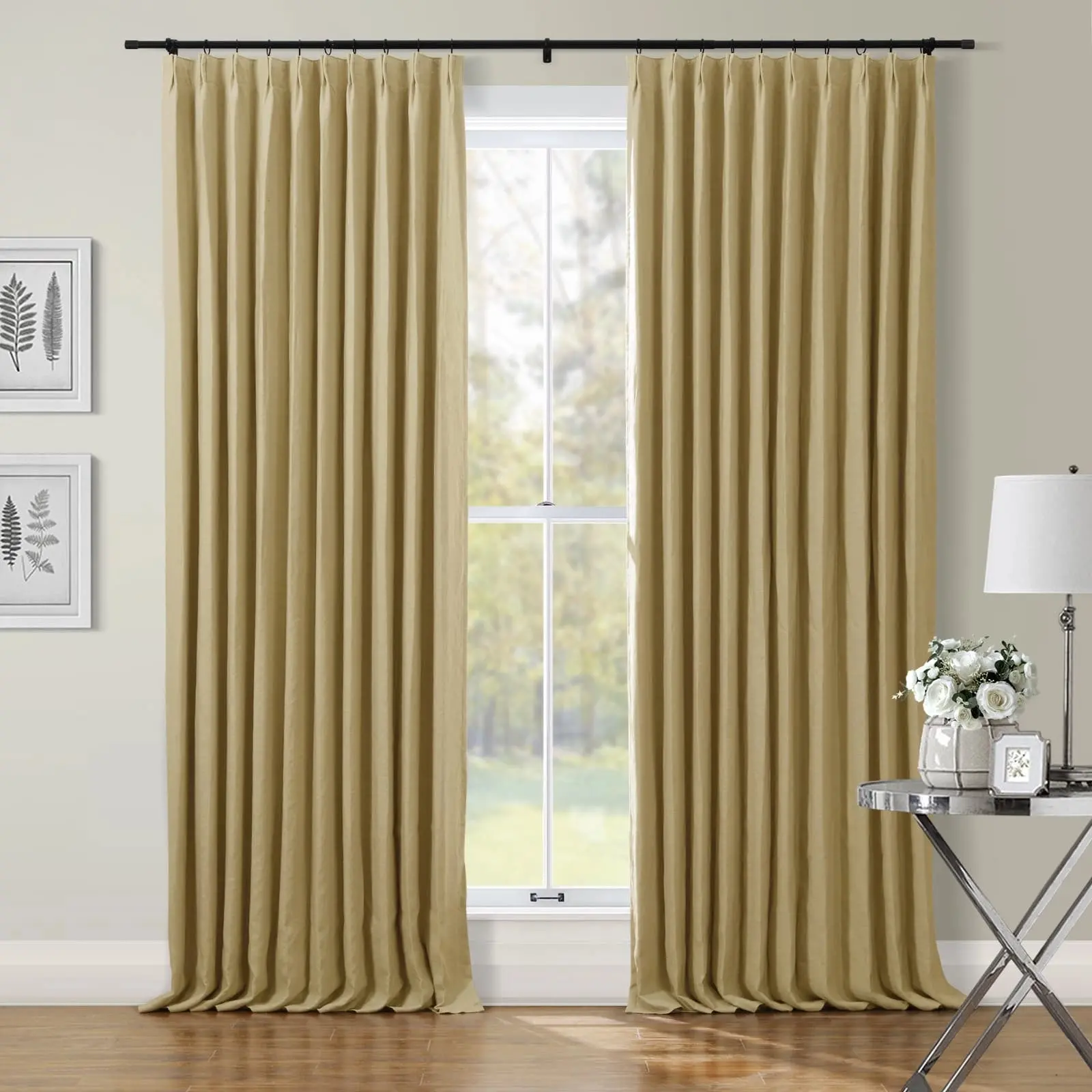 TWOPAGES Patti™  Premium Belgian Linen Curtain Pleated - Image 43