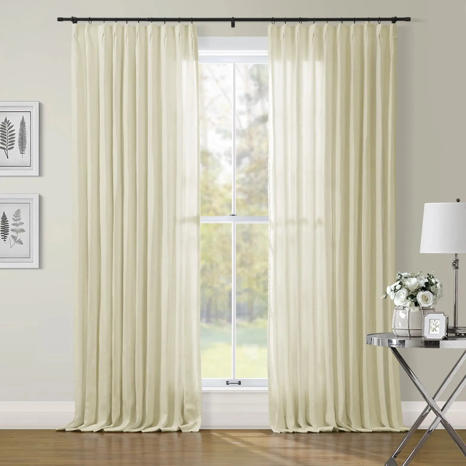 TWOPAGES Patti™  Premium Belgian Linen Curtain Pleated - Image 44