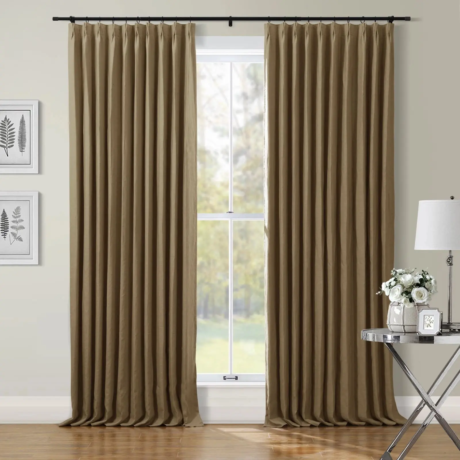 TWOPAGES Patti™  Premium Belgian Linen Curtain Pleated - Image 45