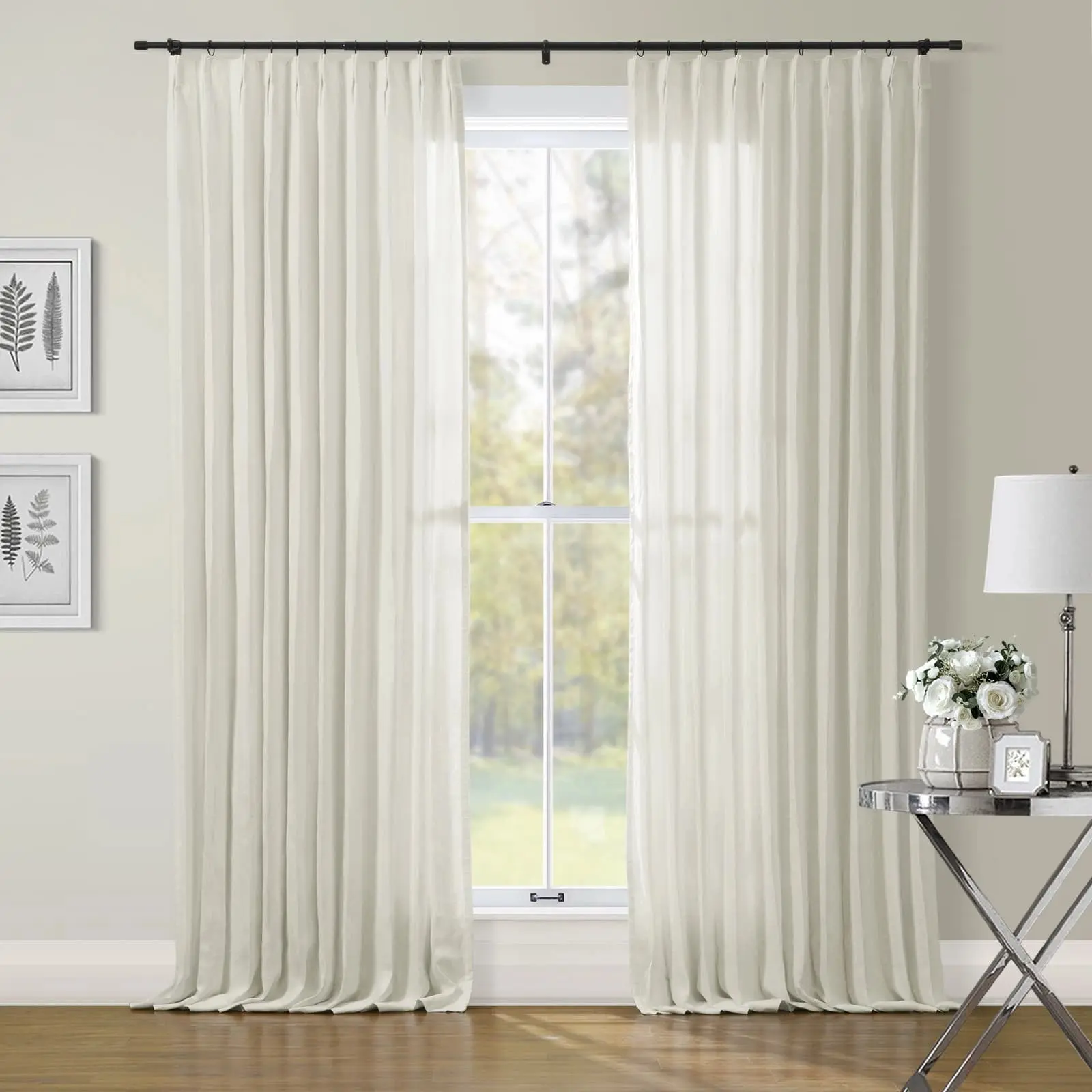 TWOPAGES Patti™  Premium Belgian Linen Curtain Pleated - Image 46
