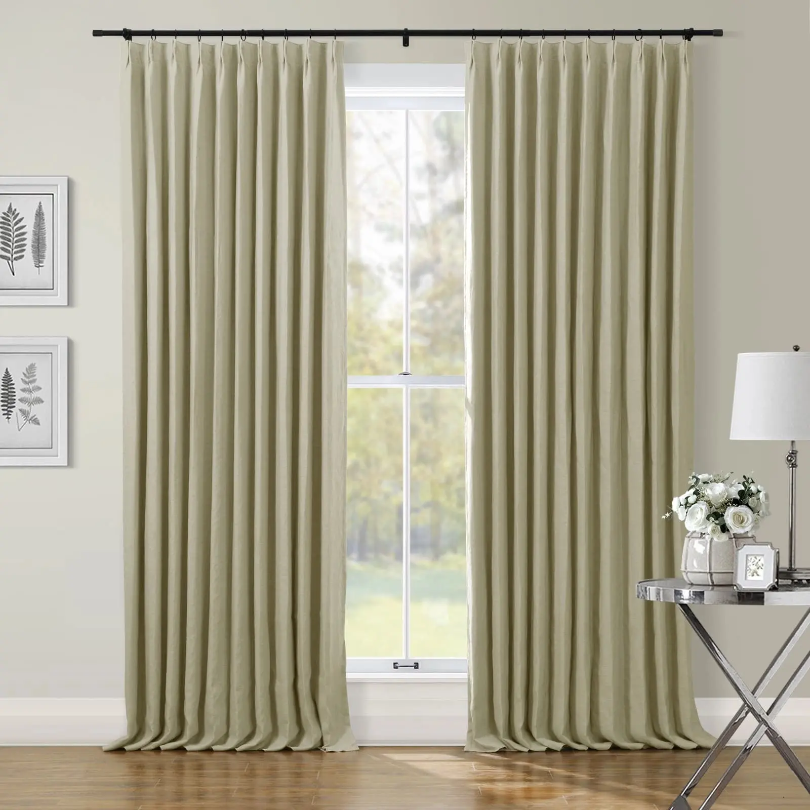 TWOPAGES Patti™  Premium Belgian Linen Curtain Pleated - Image 47