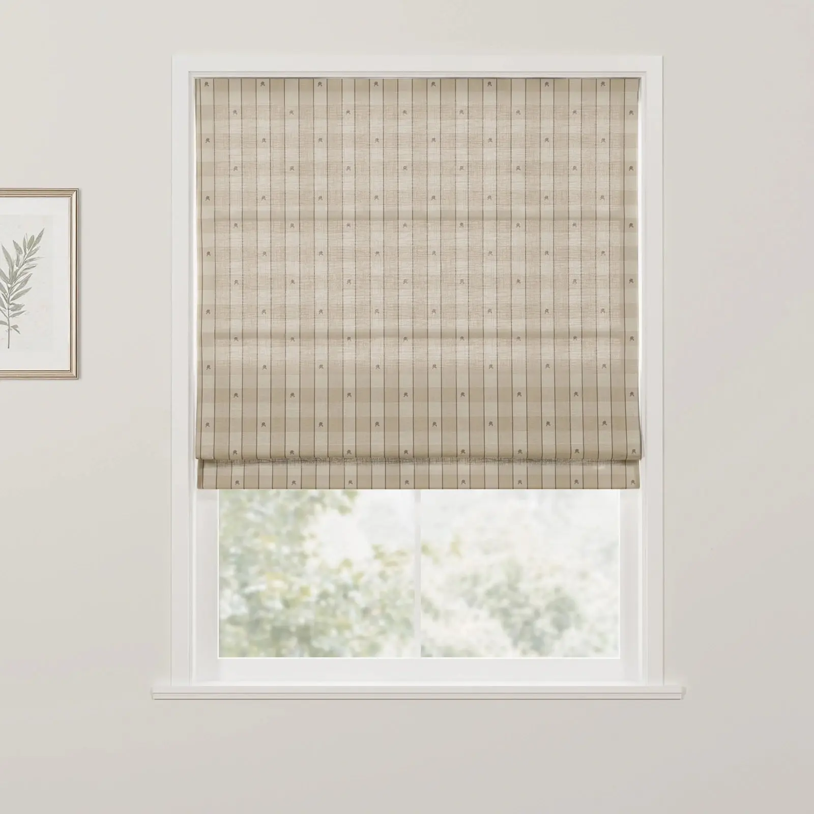 Rebecca Hughes Pattern Cotton Roman Shade Cordless
