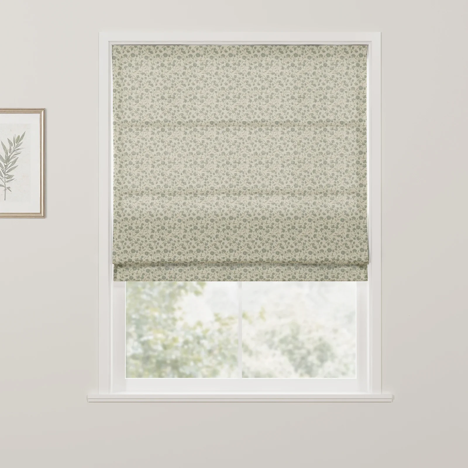 Rebecca Hughes Pattern Cotton Roman Shade Cordless - Image 5