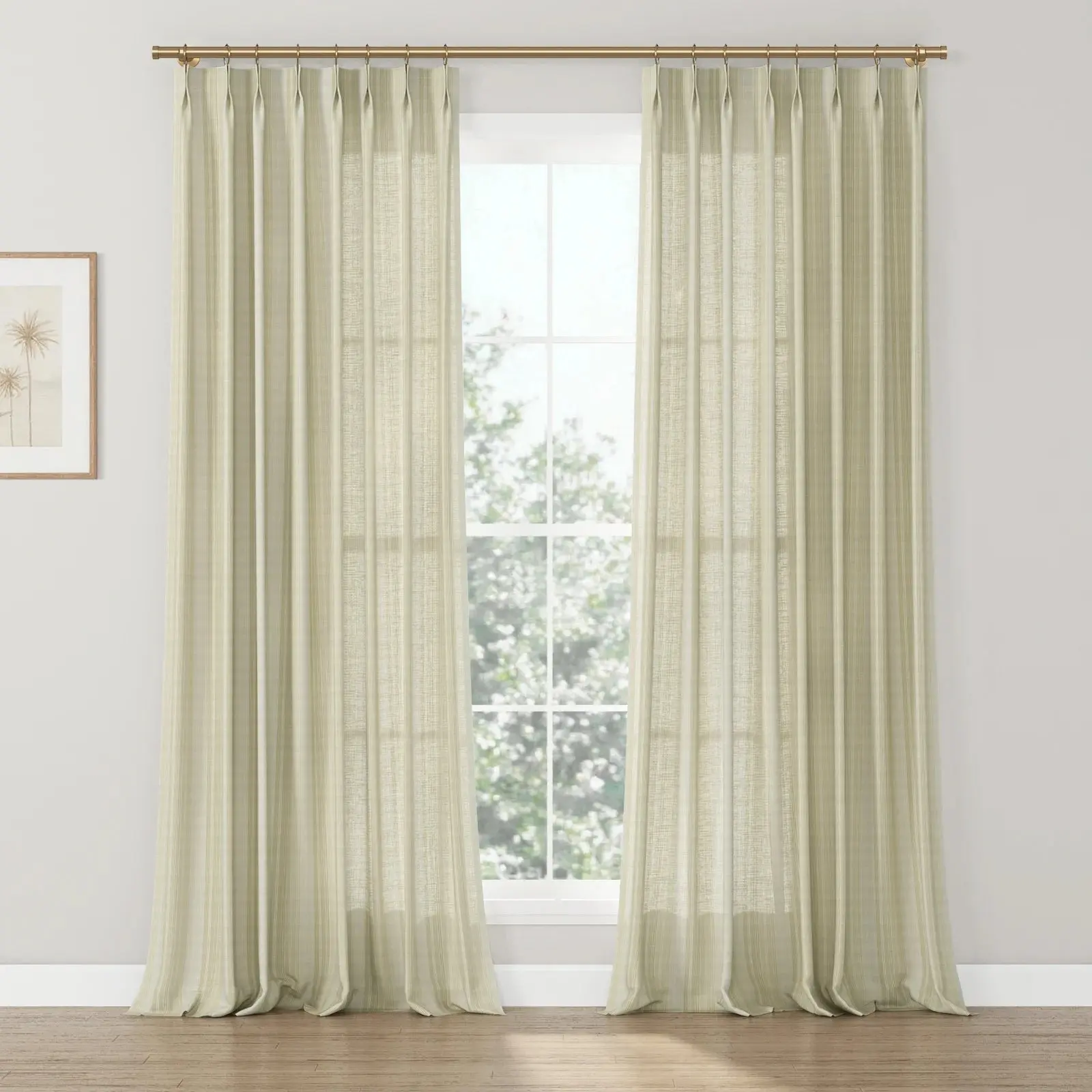 Rebecca Hughes Vintage Print Cotton Drapery Pleated - Image 3